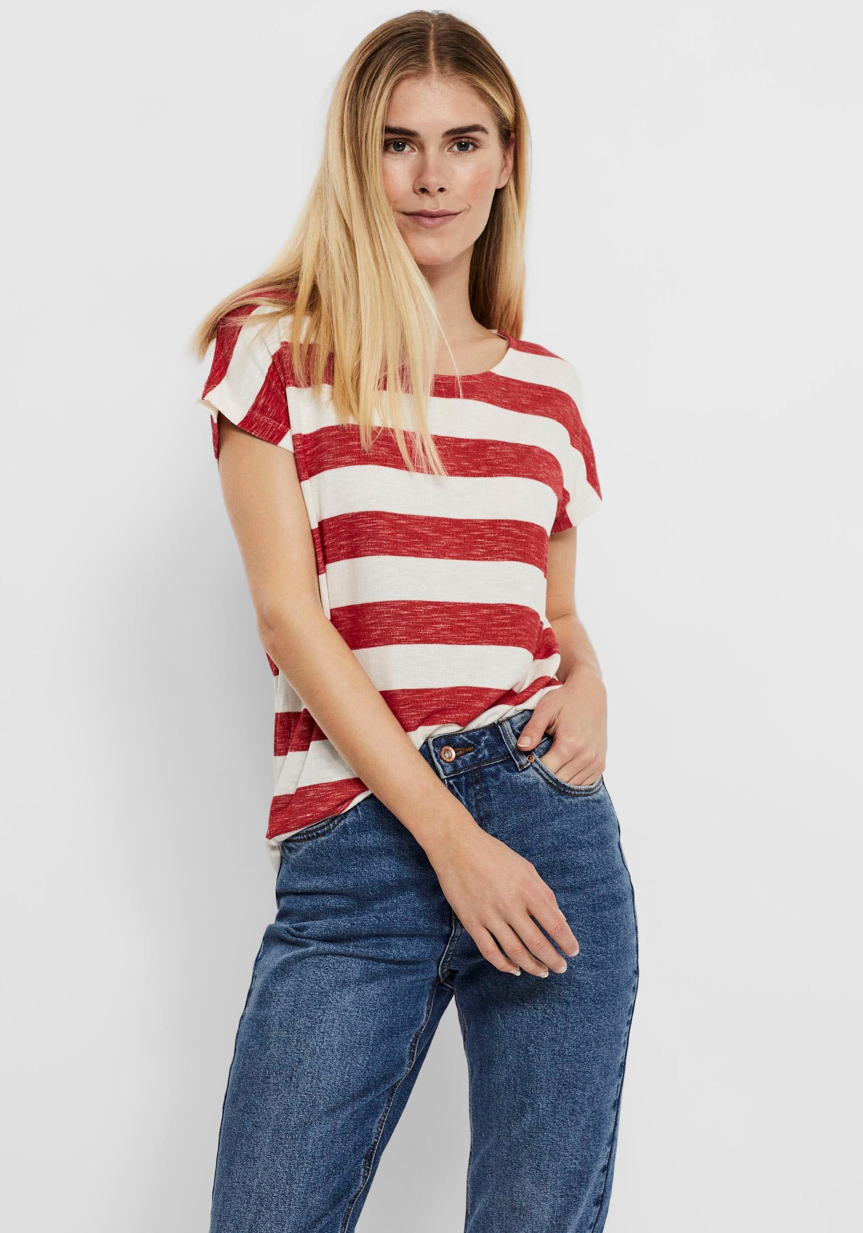 Image of Vero Moda Rundhalsshirt »VMWIDE«, im Blockstreifen-Dessin bei Ackermann Versand Schweiz