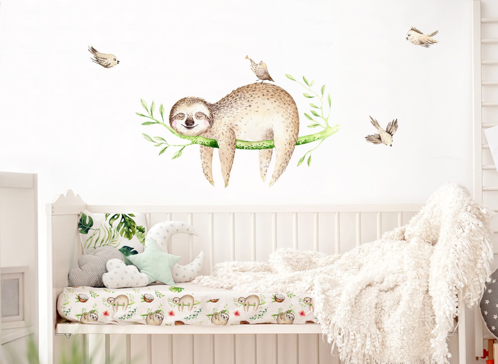 Image of little DECO Wandtattoo »Little Deco Wandtattoo Faultier auf Ast & Vögel« bei Ackermann Versand Schweiz