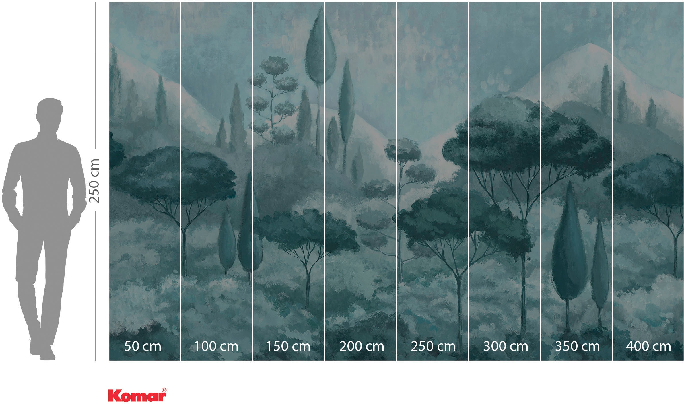 Komar Vliestapete »Digitaldruck Vlies - Soothing Scenery - Grösse 400 x 250 cm«, bedruckt, Wohnzimmer, Schlafzimmer