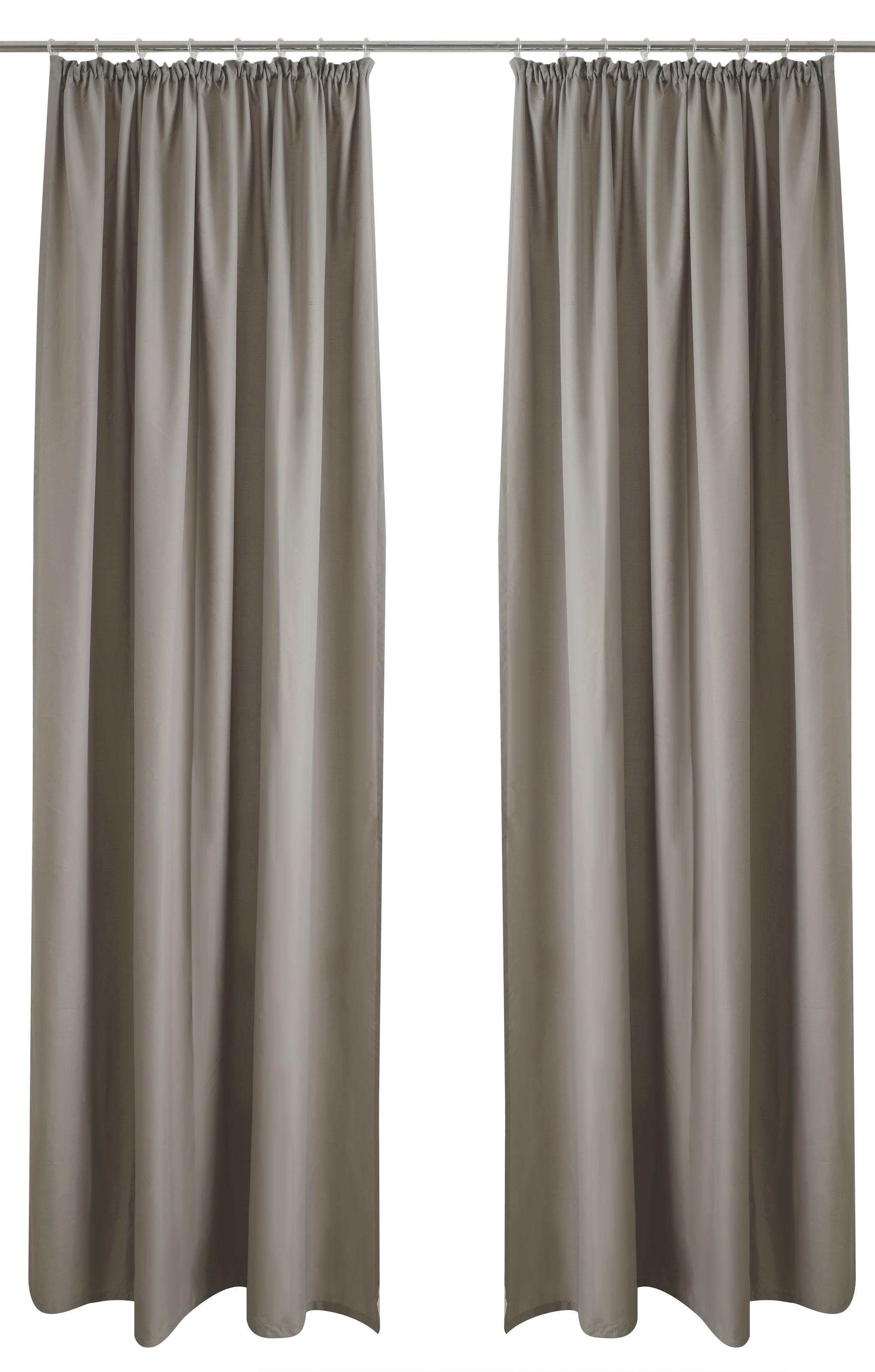 my home Vorhang »Raja, Gardinen mit Kräuselband, Vorhänge Wohnzimmer« Kräuselband 2 Stk. tlg. 2er-Set, Bestseller, einfarbig, modern, pflegeleicht, Mikrofaser