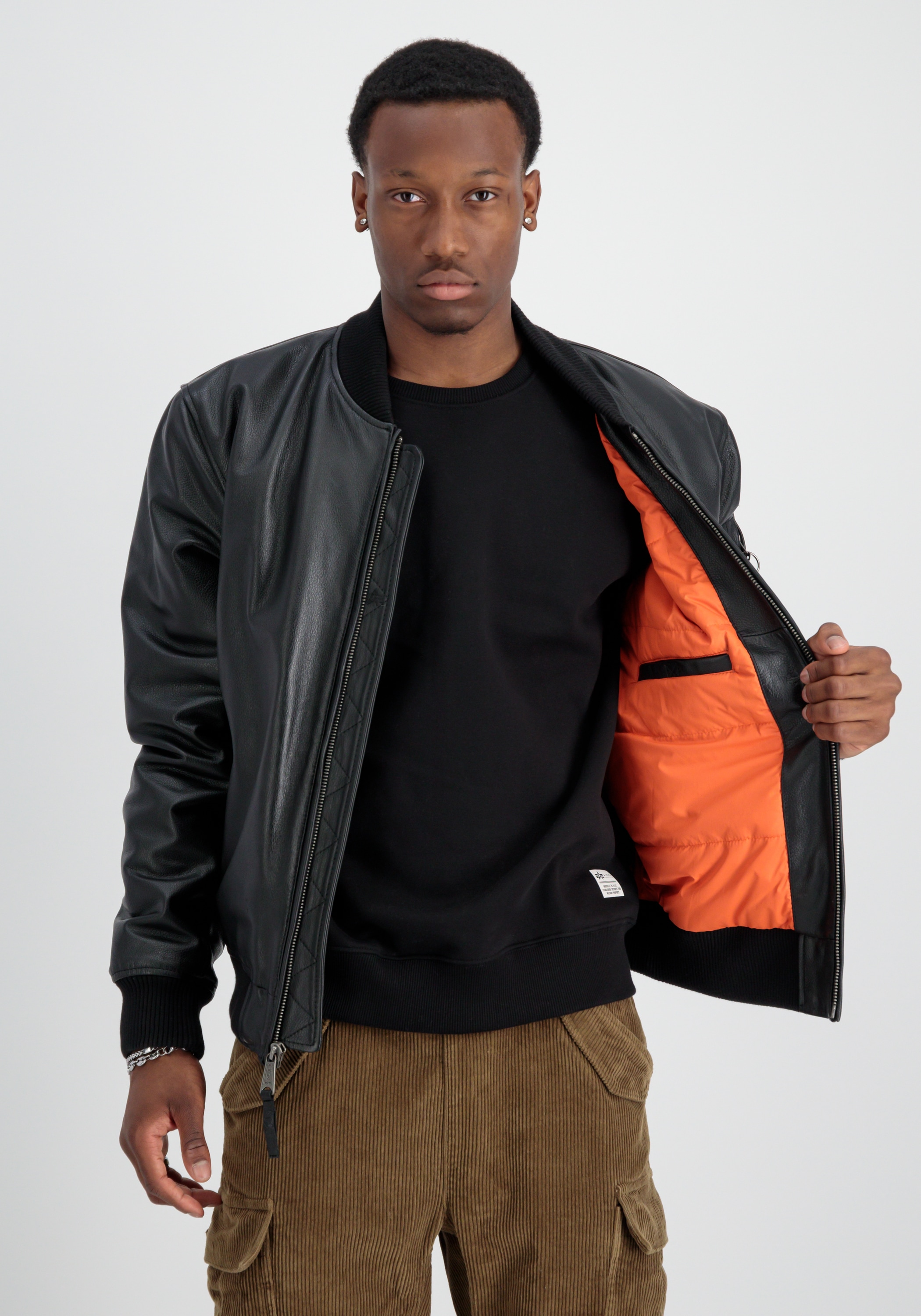 Alpha Industries Lederjacke »Alpha Industries Men - Leather & Vegan Jackets MA-1 Leather LF«