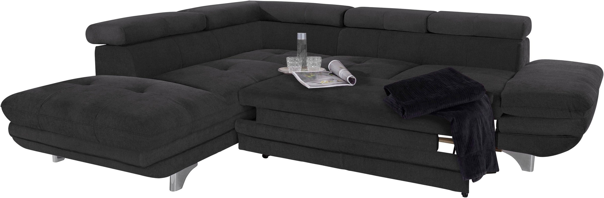 COTTA Ecksofa »Enterprise L-Form«, mit Arm- & Kopfteilverstellung, wahlweise mit Bettfunktion