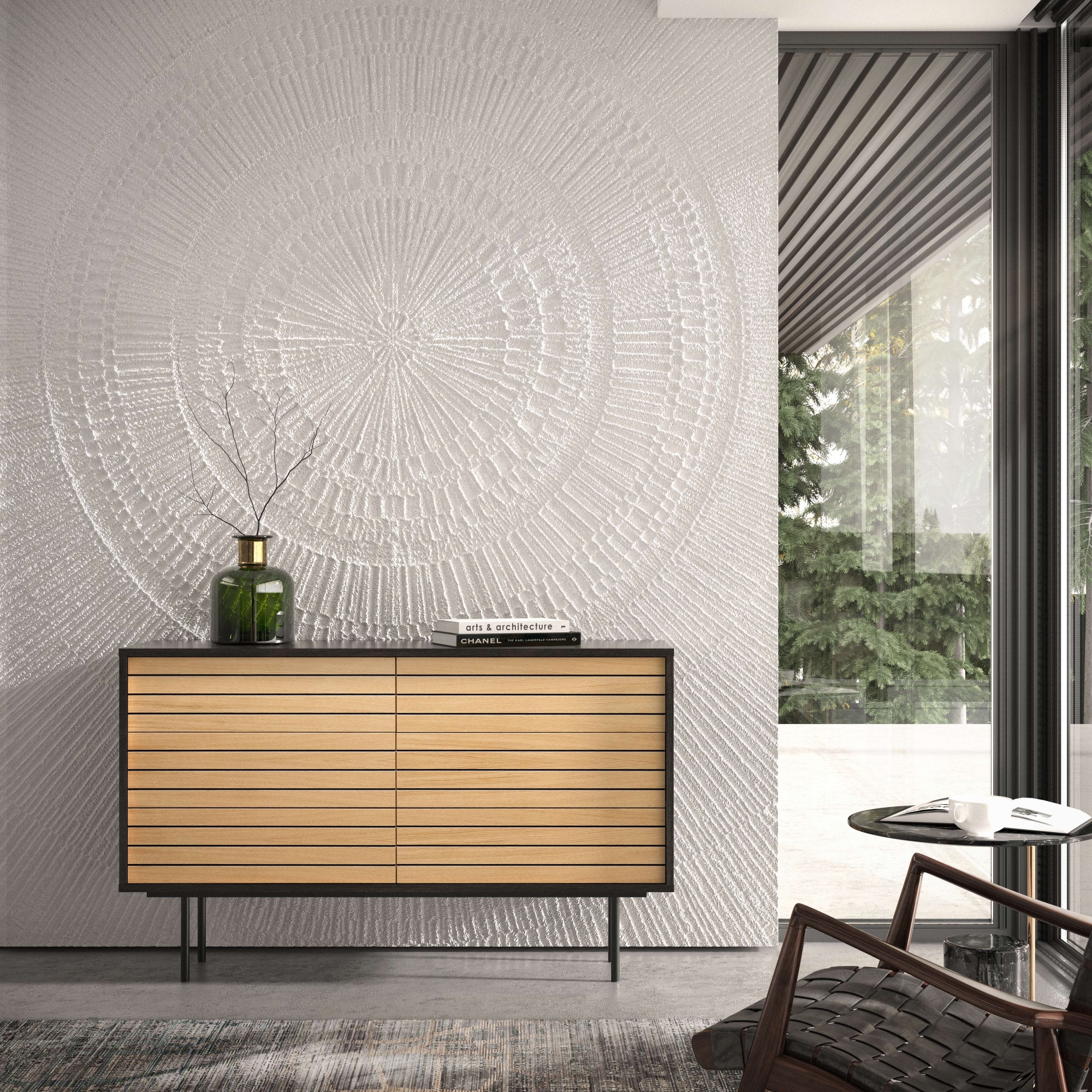 Image of Woodman Schubkastenkommode "Stripe" besonderes Design, 6 Schubladen, Breite 140 cm, FSC