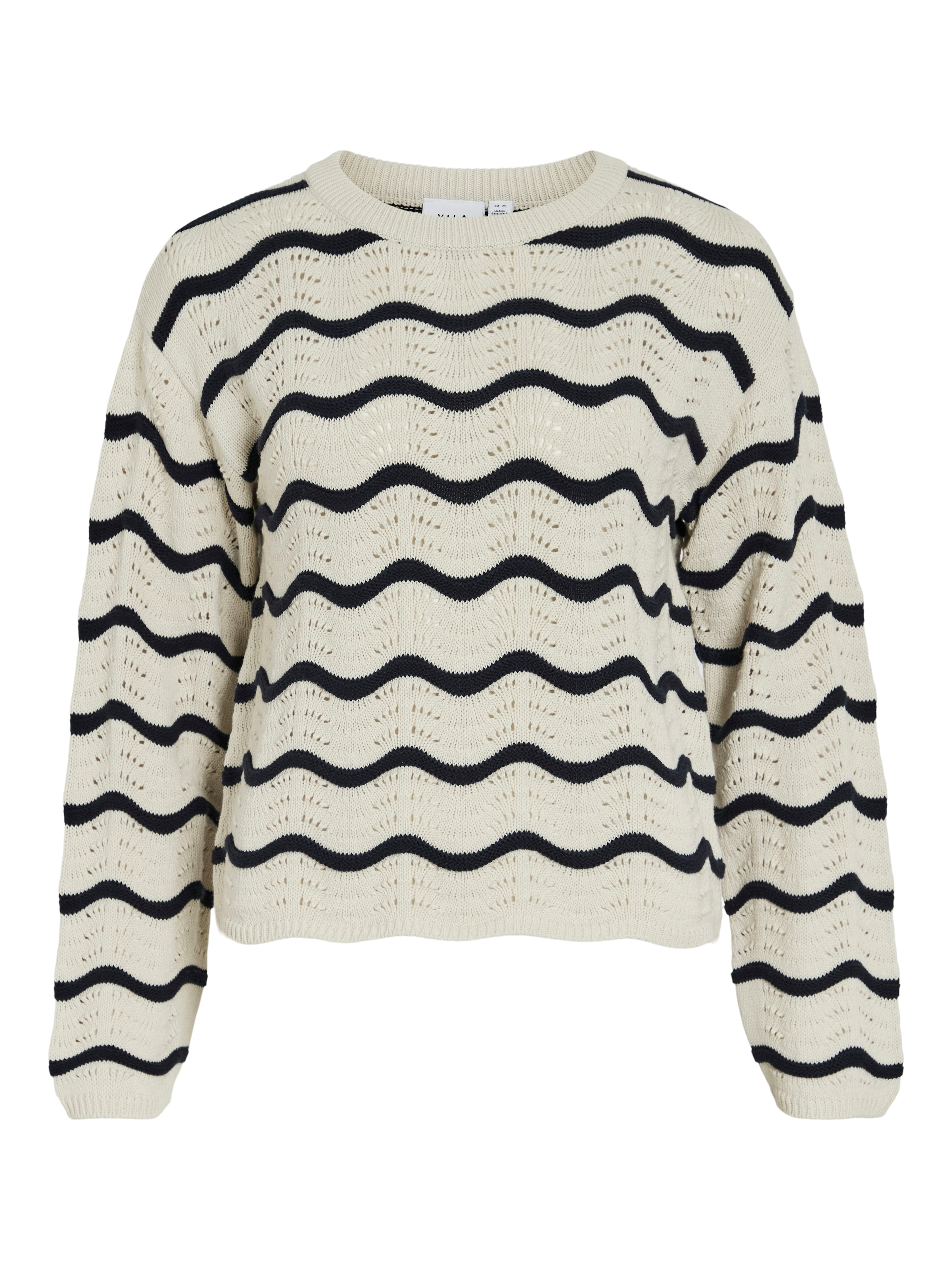 Image of Vila Strickpullover "VIWAVE O-NECK LS POINTELLE KNIT TOP-NOOS"