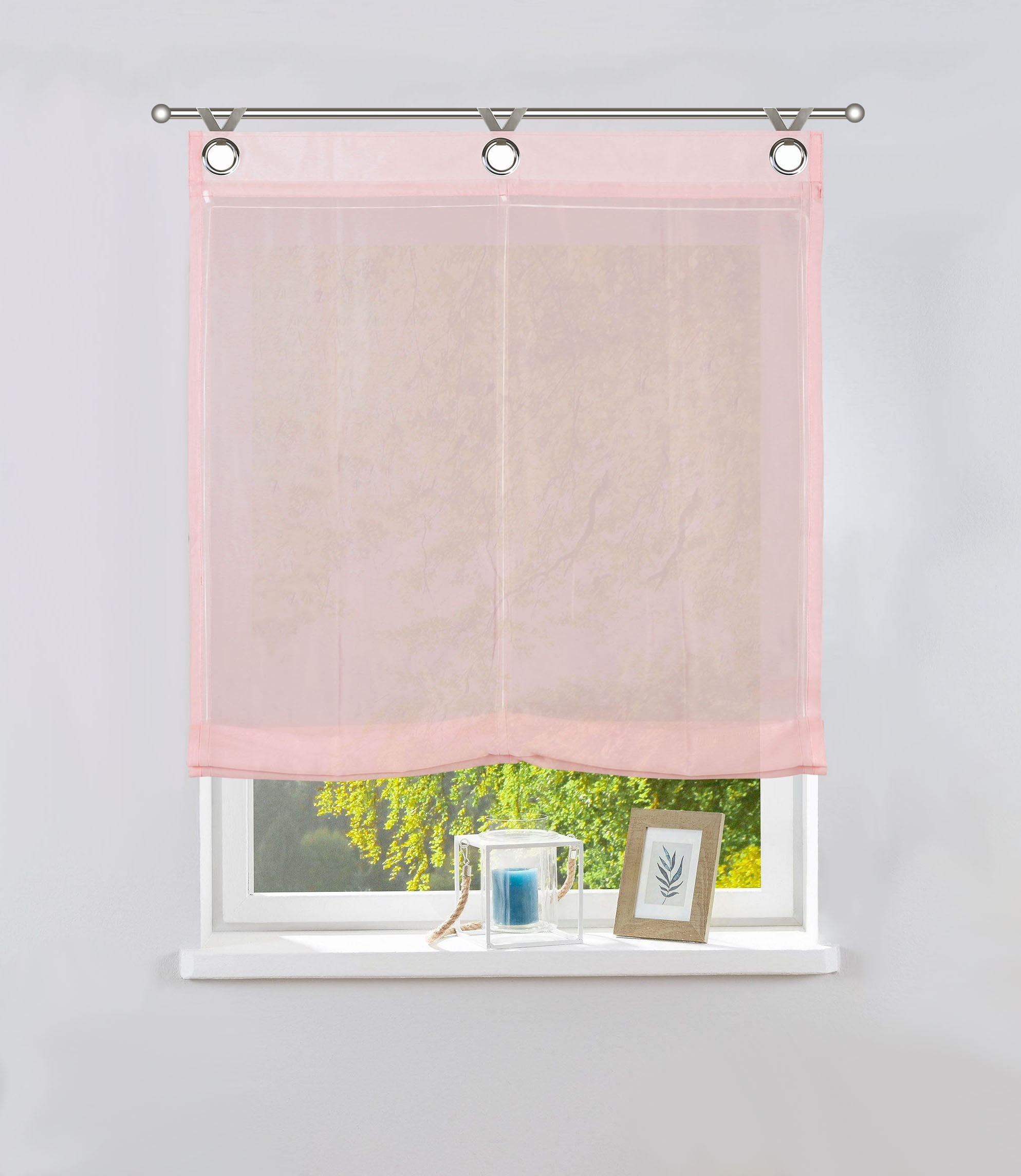 Image of GOODproduct Raffrollo »Eevi«, mit Ösen, ohne Bohren, transparent, nachhaltig, recyceltes Polyester, gewebt, Voile, monochrom, basic bei Ackermann Versand Schweiz