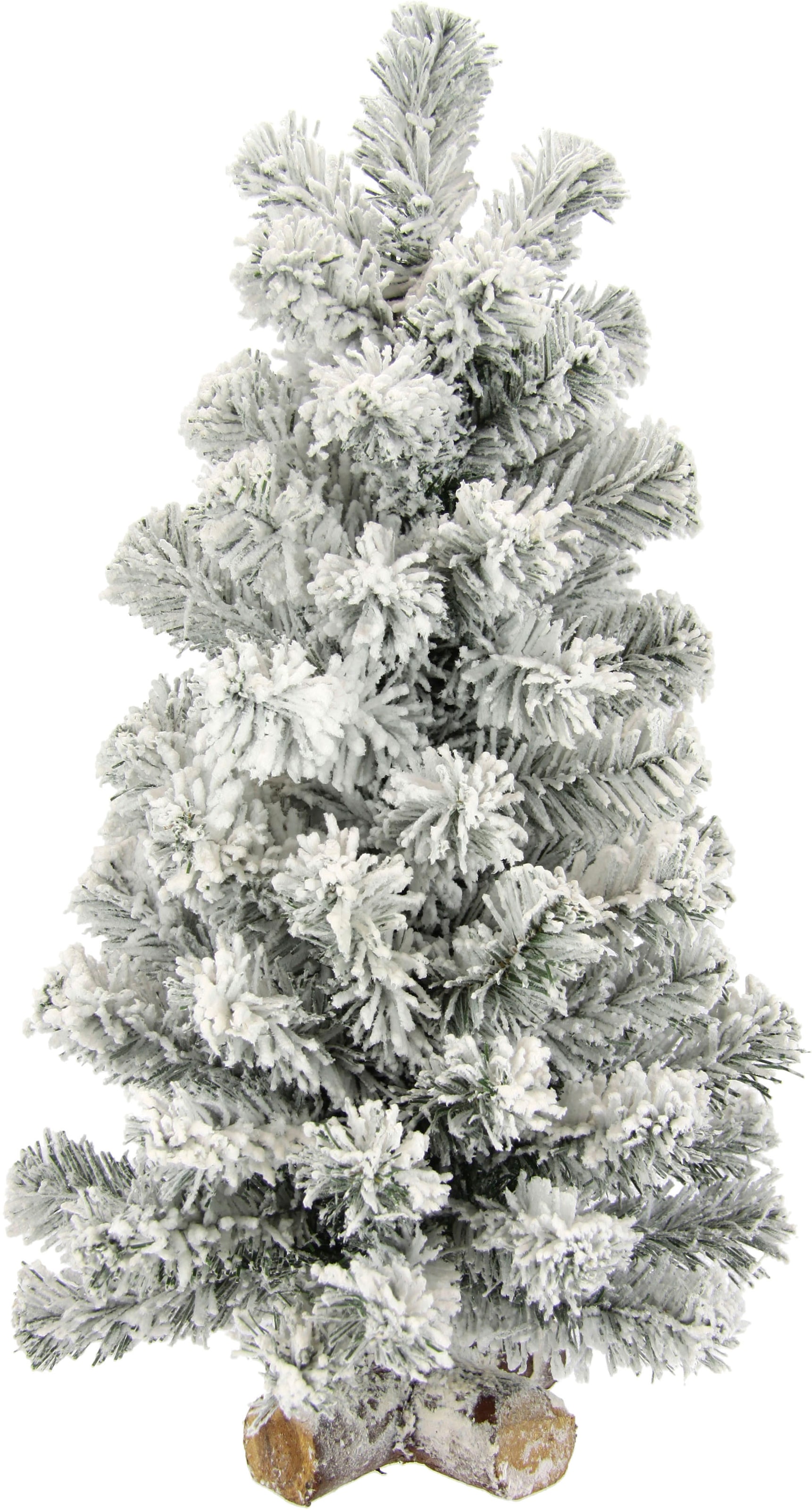 Image of I.GE.A. Dekobaum "Weihnachtsdeko, Weihnachtsbaum" Tannenbaum auf Holzfuss mit Kunstschnee 60 cm