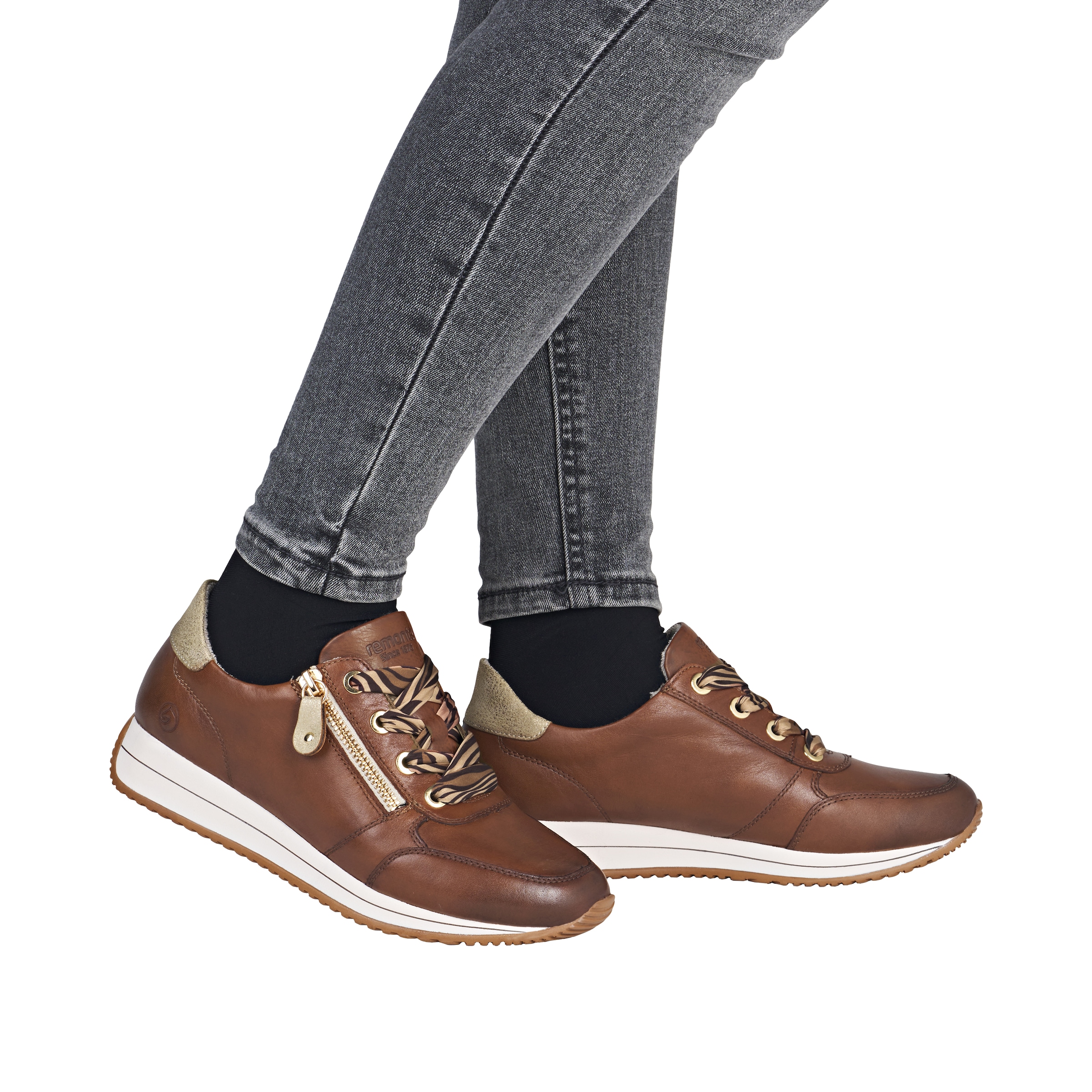 Remonte Baskets compensées  chaussure à lacets, chaussure basse, chaussure de loisirs avec fermeture éclair latérale