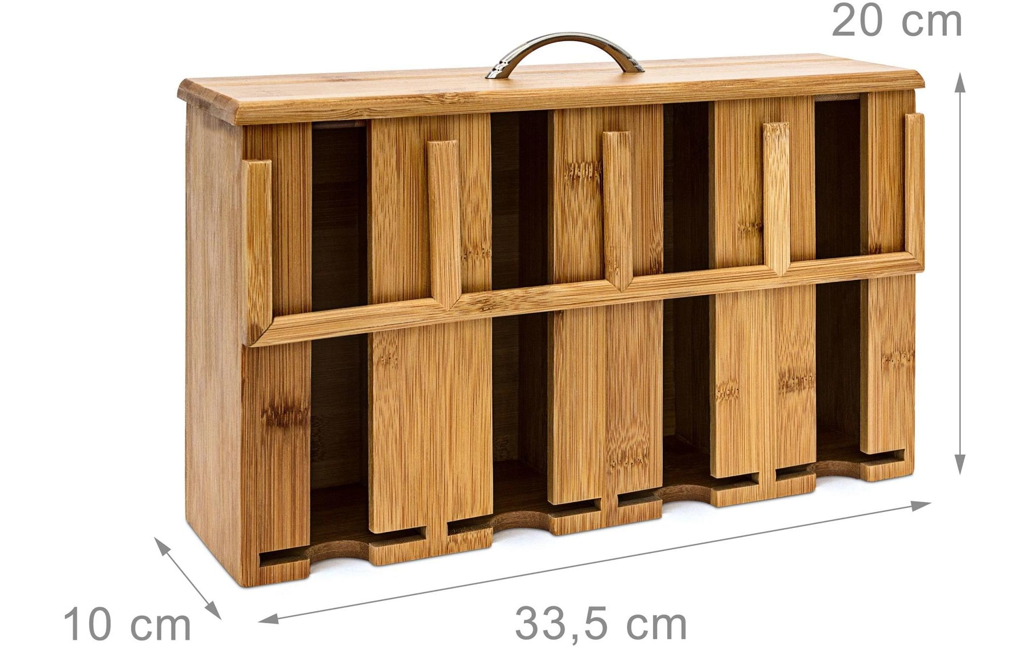 relaxdays Teebox »4 Fächer« 1 Stk. tlg. Holzart: Bambus (China)