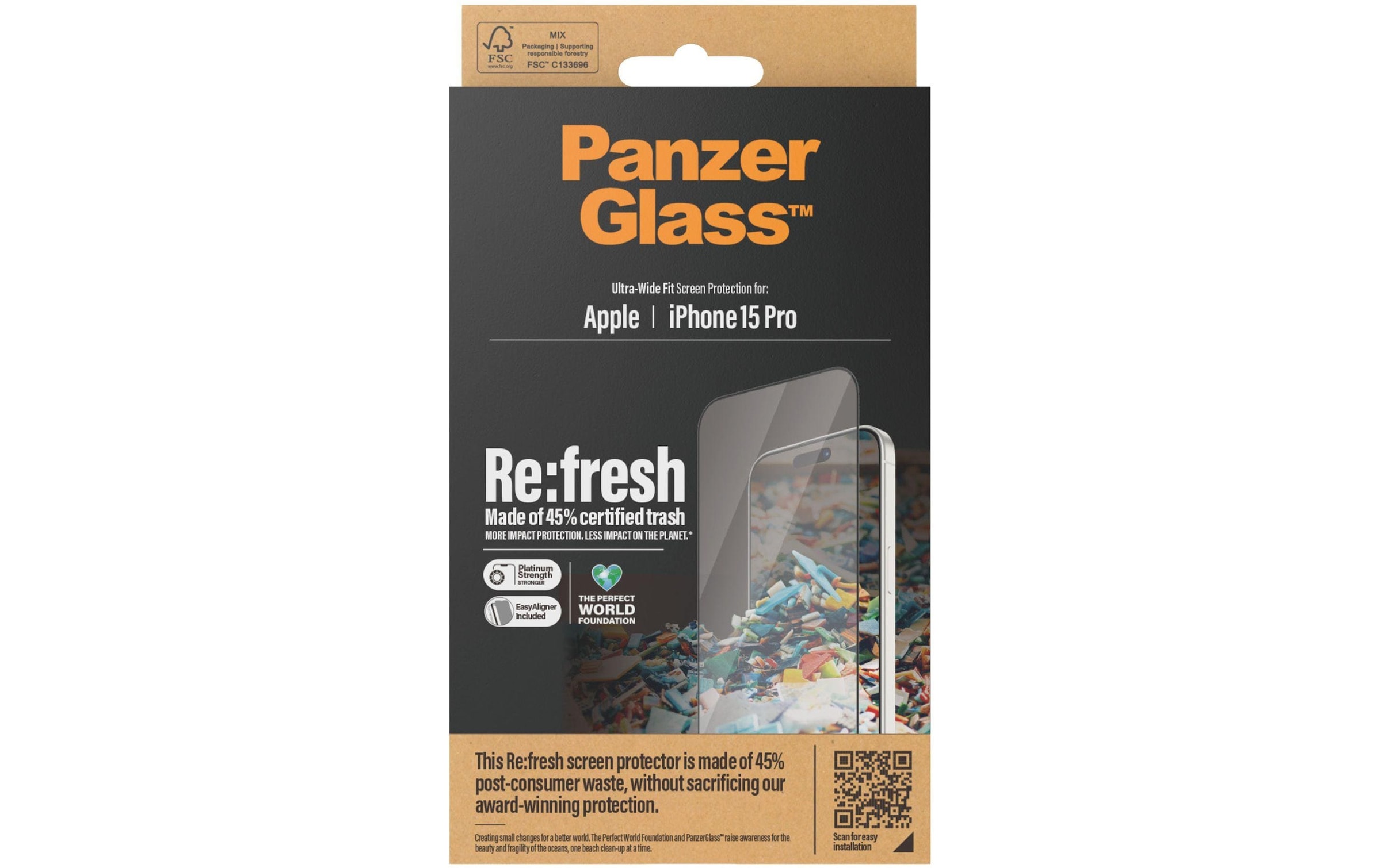 PanzerGlass Verre de protection d'écran »Refresh iPhone 15 Pro« für iPhone 15 Pro 1 cuis tlg.