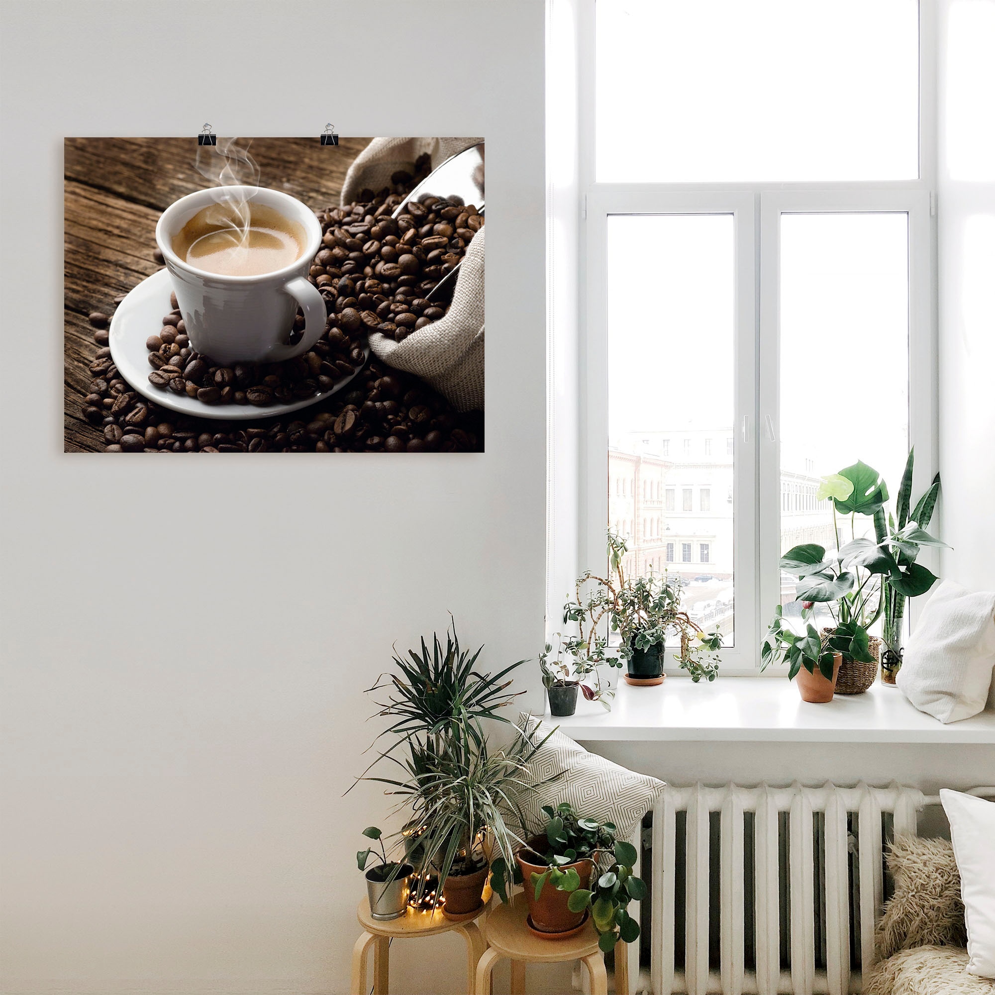 Artland Wandbild »Heisser Kaffee - dampfender Kaffee« Getränke 1 Stk. tlg. als Alubild, Leinwandbild, Poster, Wandaufkleber in verschied. Grössen
