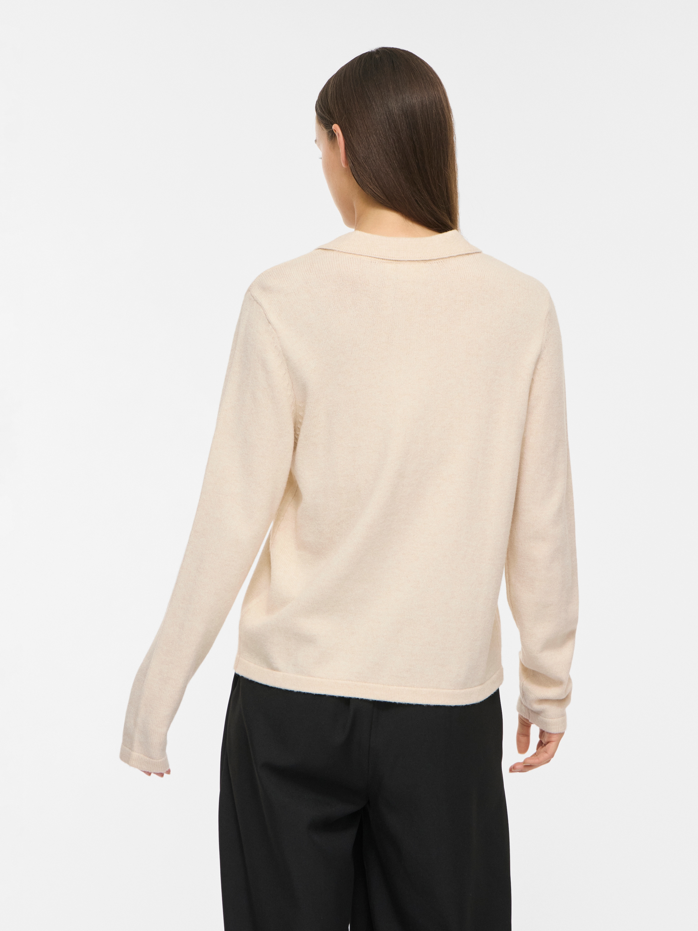 Vila Pull à col polo »VIRIL L/S POLO PULLOVER KNIT - NOOS« Materialmix, regular fit