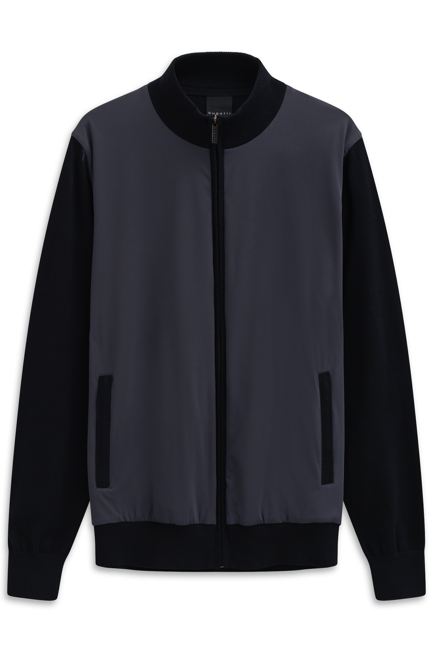 bugatti Veste en tricot »Regular Fit« mit Stehkragen und Reissverschlusstaschen