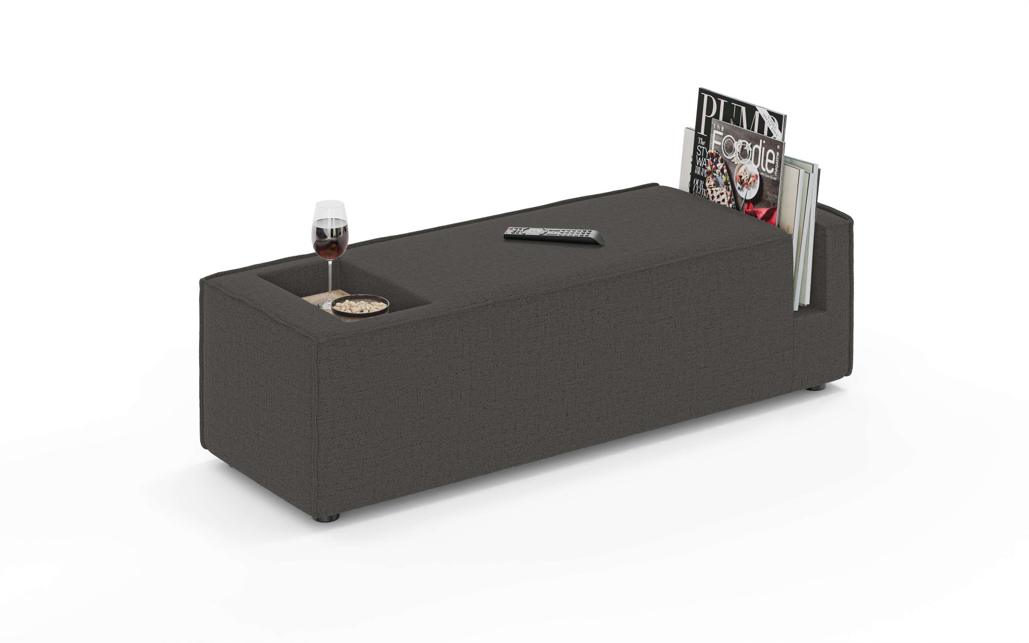Image of GOODproduct Sofaelement "HAILY Tisch XL für das Modulsofa, extra tief, Masse B/T/H: 45/130/37 cm" als Modul oder separat verwendbar, mit Steckfach und Ablagefläche