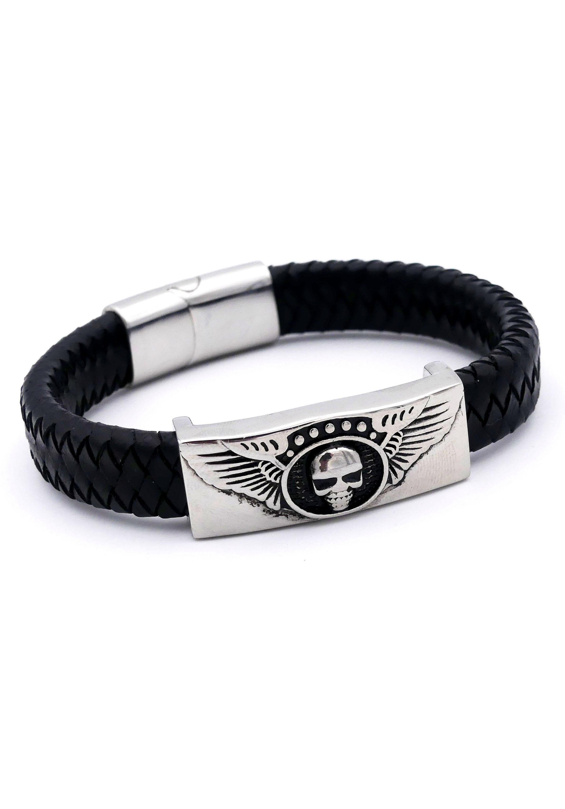 Armband »Totenkopf, 14 mm, geflochten, stylisch«