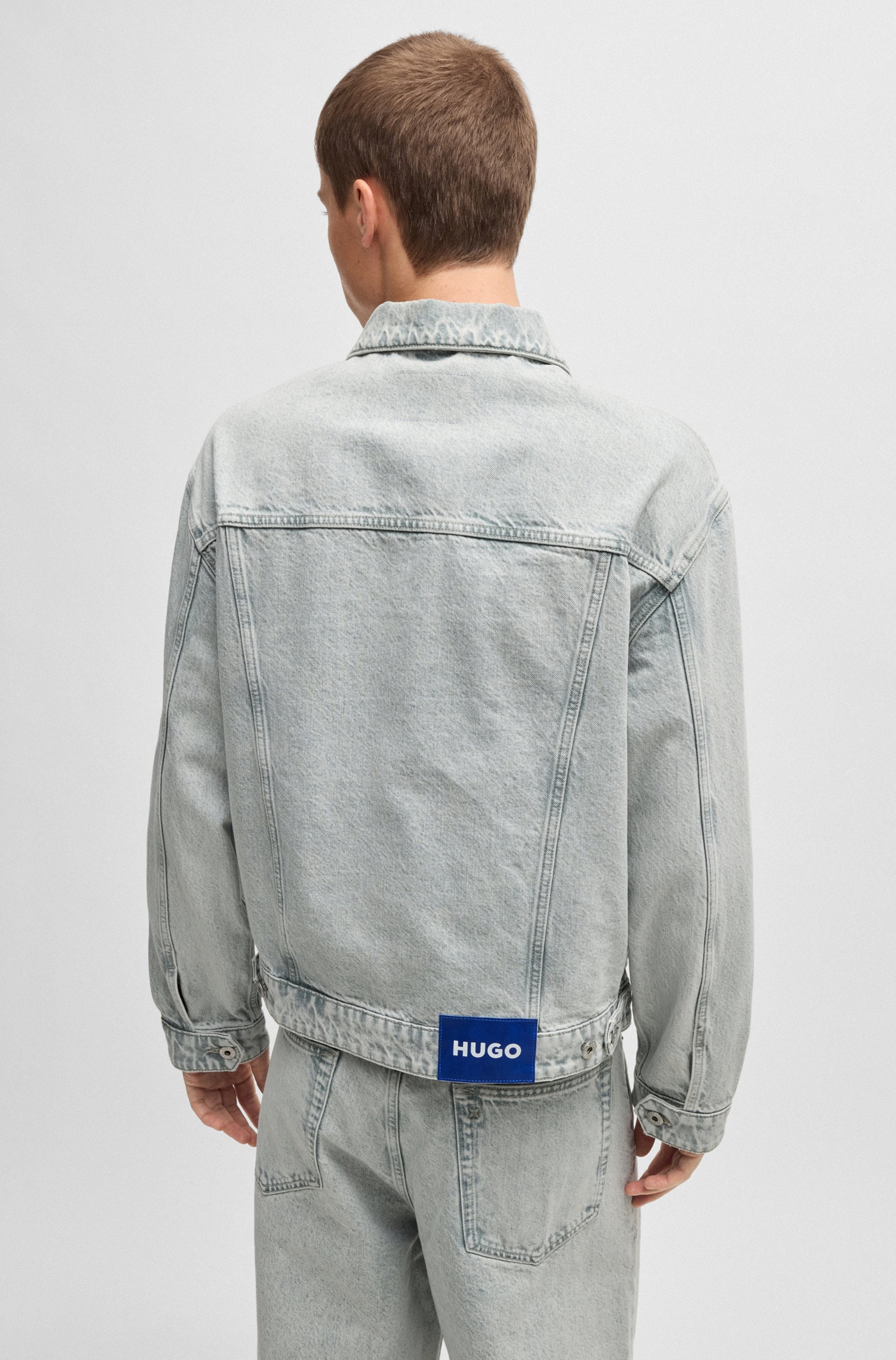 HUGO Blue Jeansjacke »Dex«, mit BOSS Leder-Badge