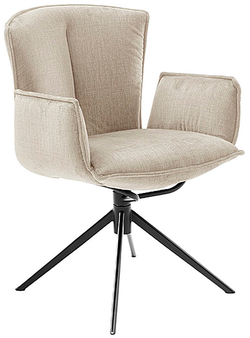 MCA furniture 4-Fussstuhl »NALON Esszimmerstuhl (2er Set) - Stuhl«, (Set), 2 St., Veloursstoff, 360° drehbar, Schwingfunktion, Metall, Veloursoptik, belastbar 120 kg