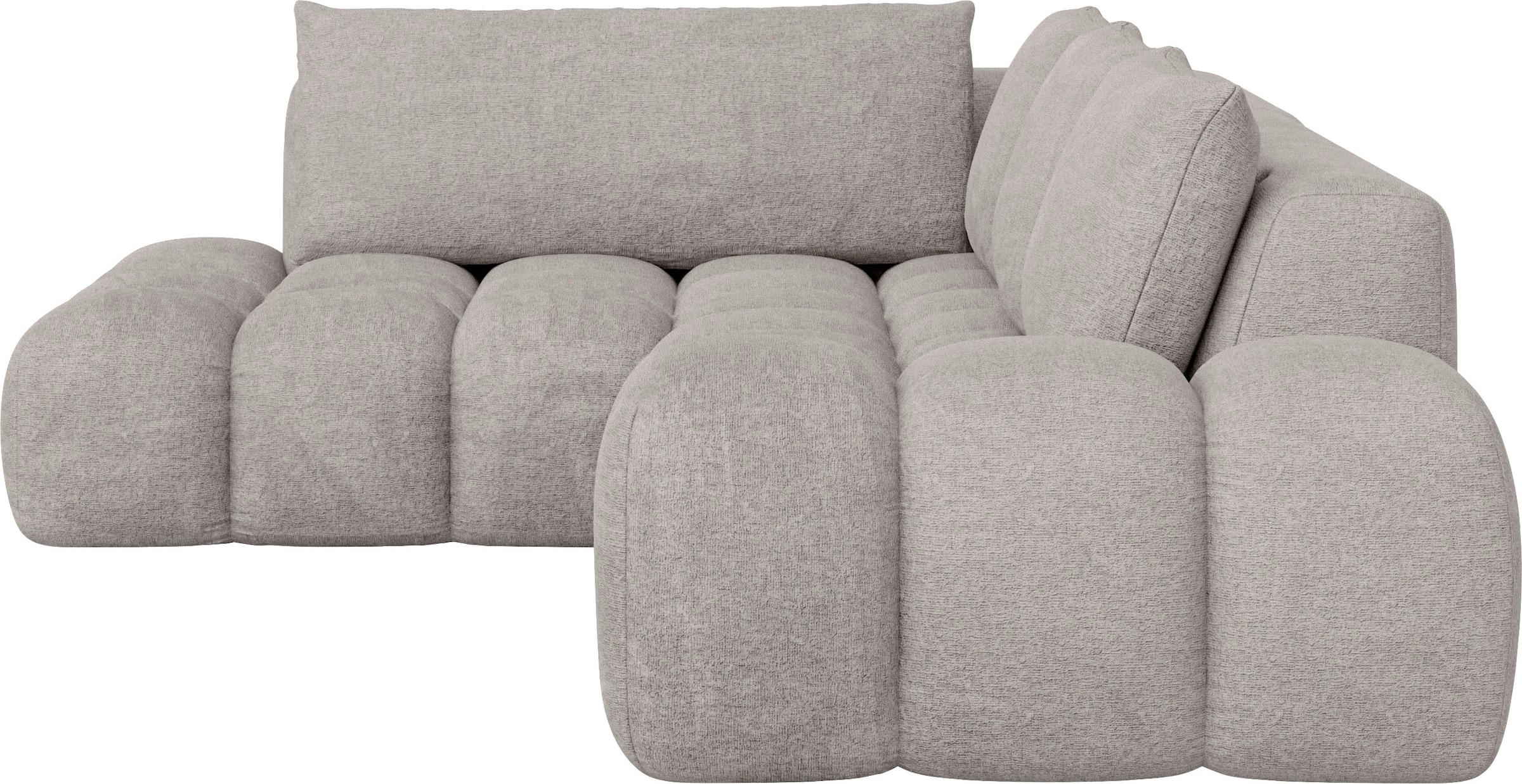 INOSIGN Ecksofa »AZITA Designsofa, elegant und bequem L-Form, Bubble-Optik«, lose Rückenkissen, traumhafte Steppung, Masse B/T/H: 352/210/72 cm
