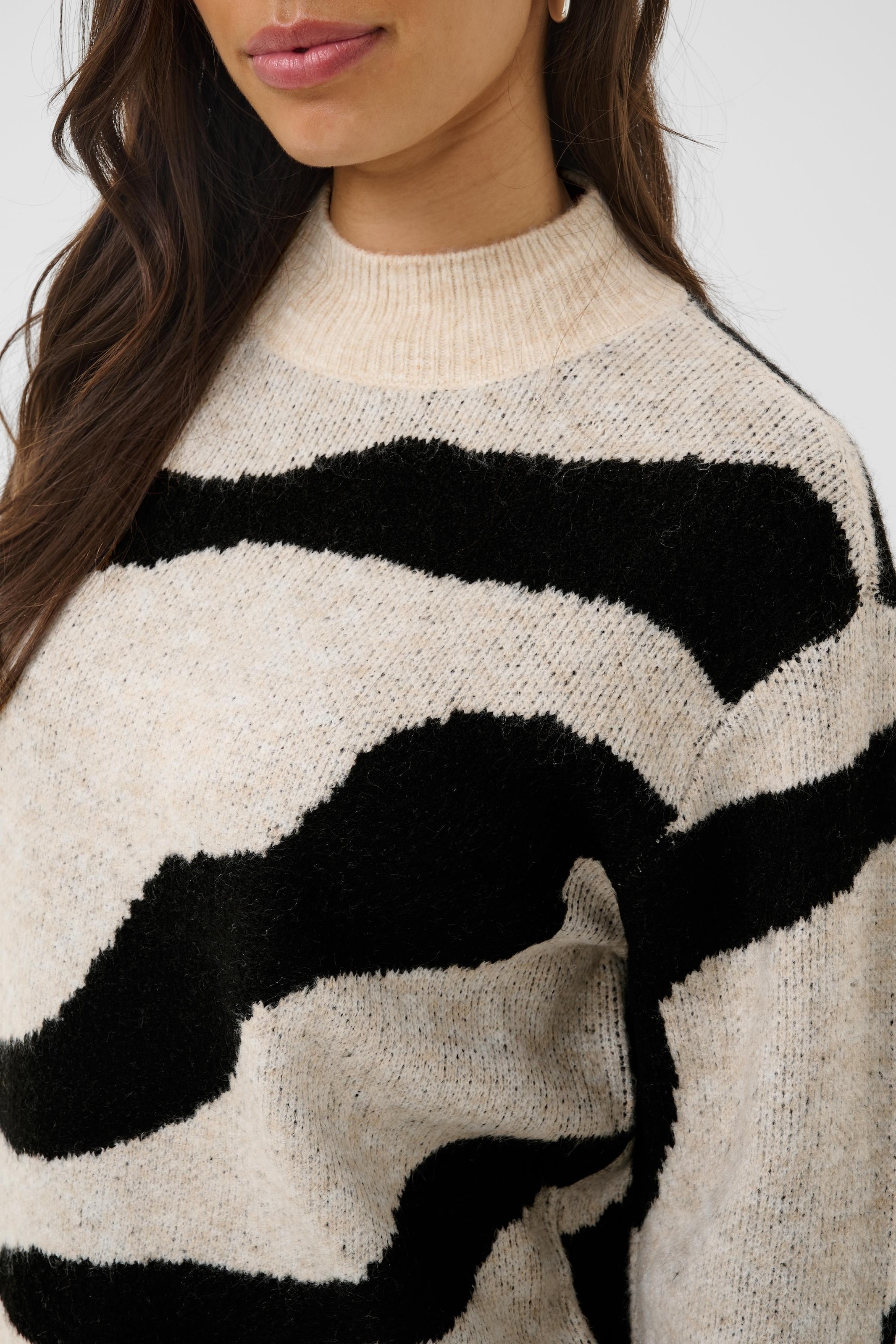 Saint Tropez Pull à col roulé »MallieSZ Pullover« Mélange de matériaux, coupe regular