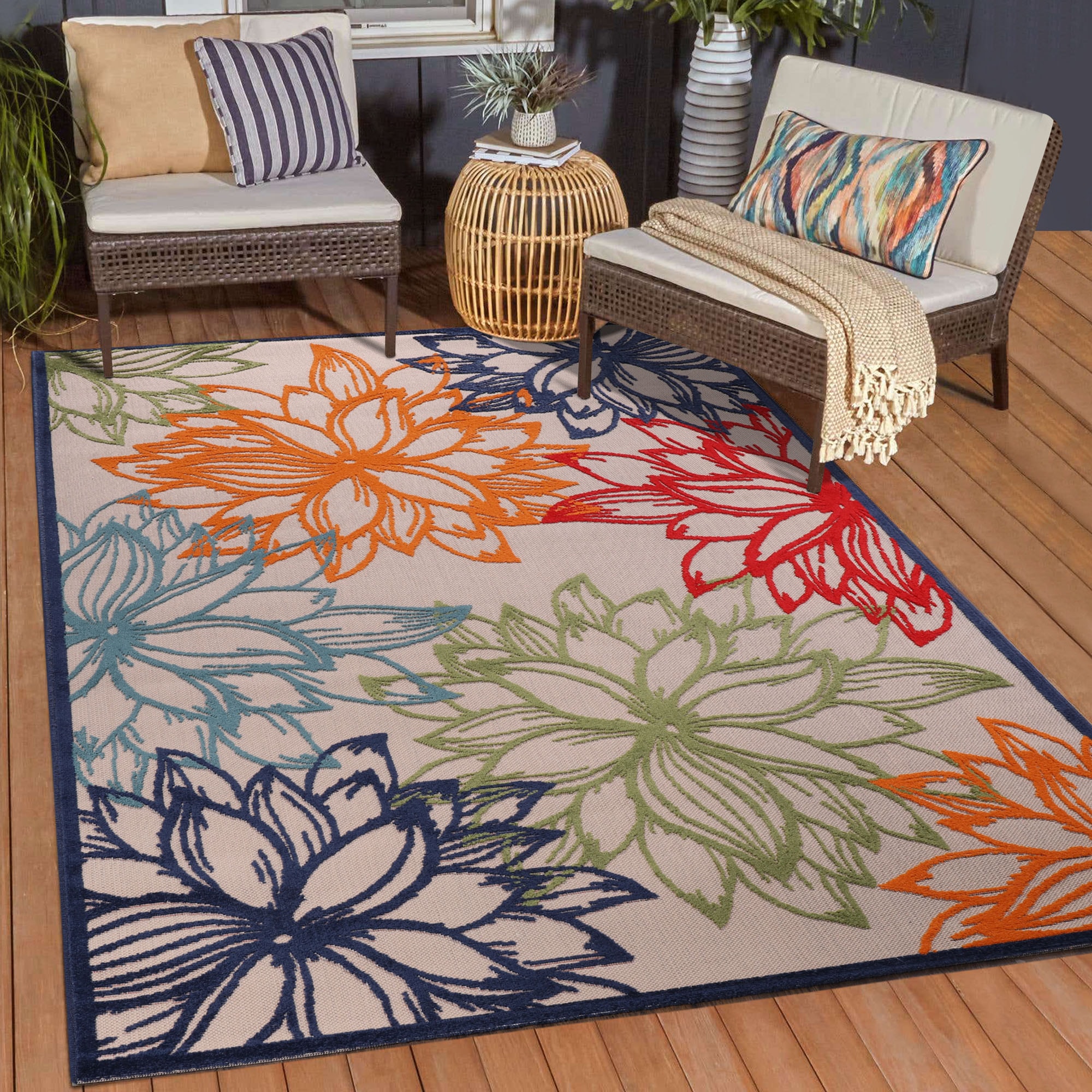 Sanat Teppich »Floral 2 Outdoor«, rechteckig, In- und Outdoor geeignet,  Blumen, Balkon, Terrasse, Aussenbereich günstig kaufen