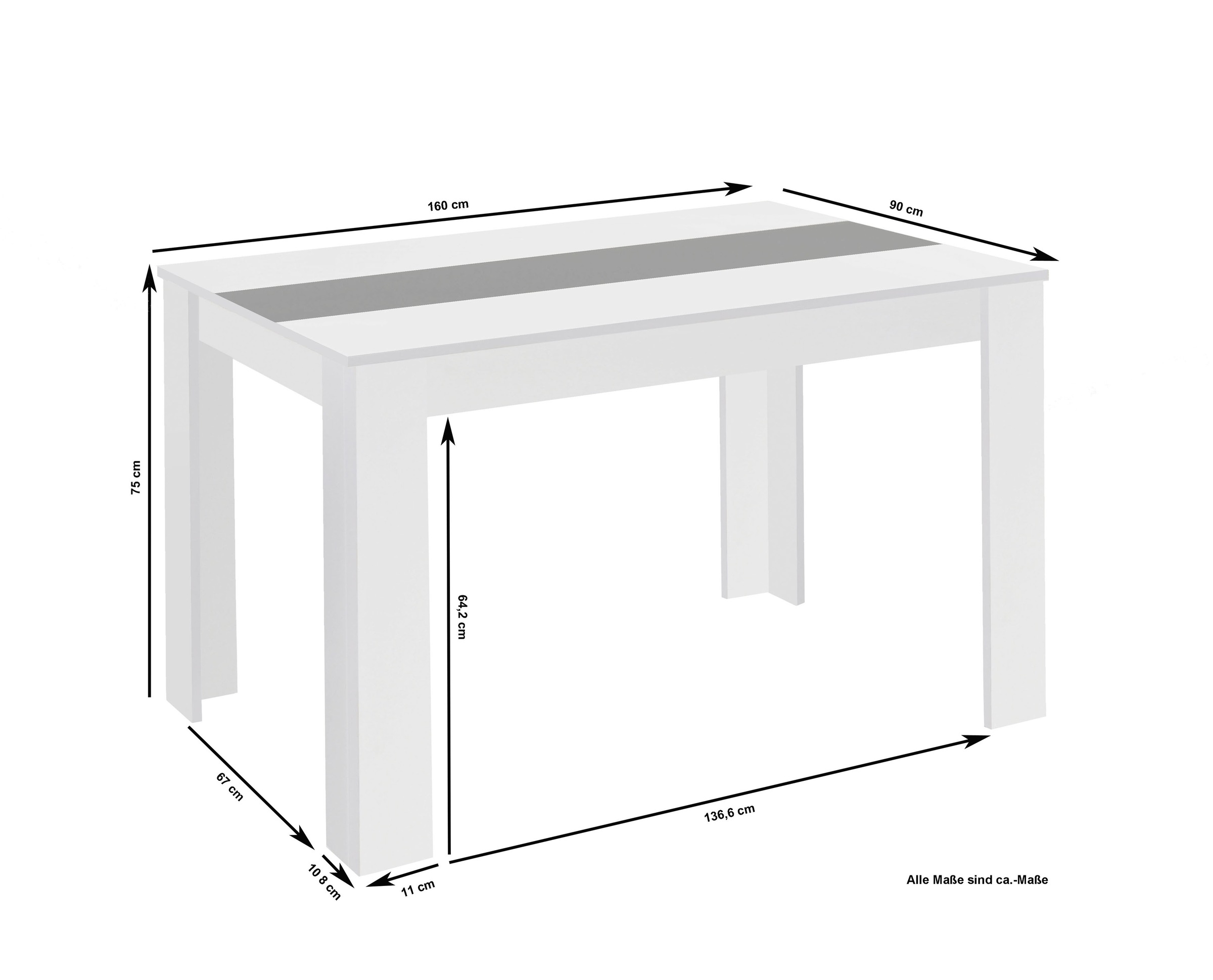 byLIVING Esstisch »Nori«, Breite 120, 140 oder 160 cm, Mittelplatte wendbar