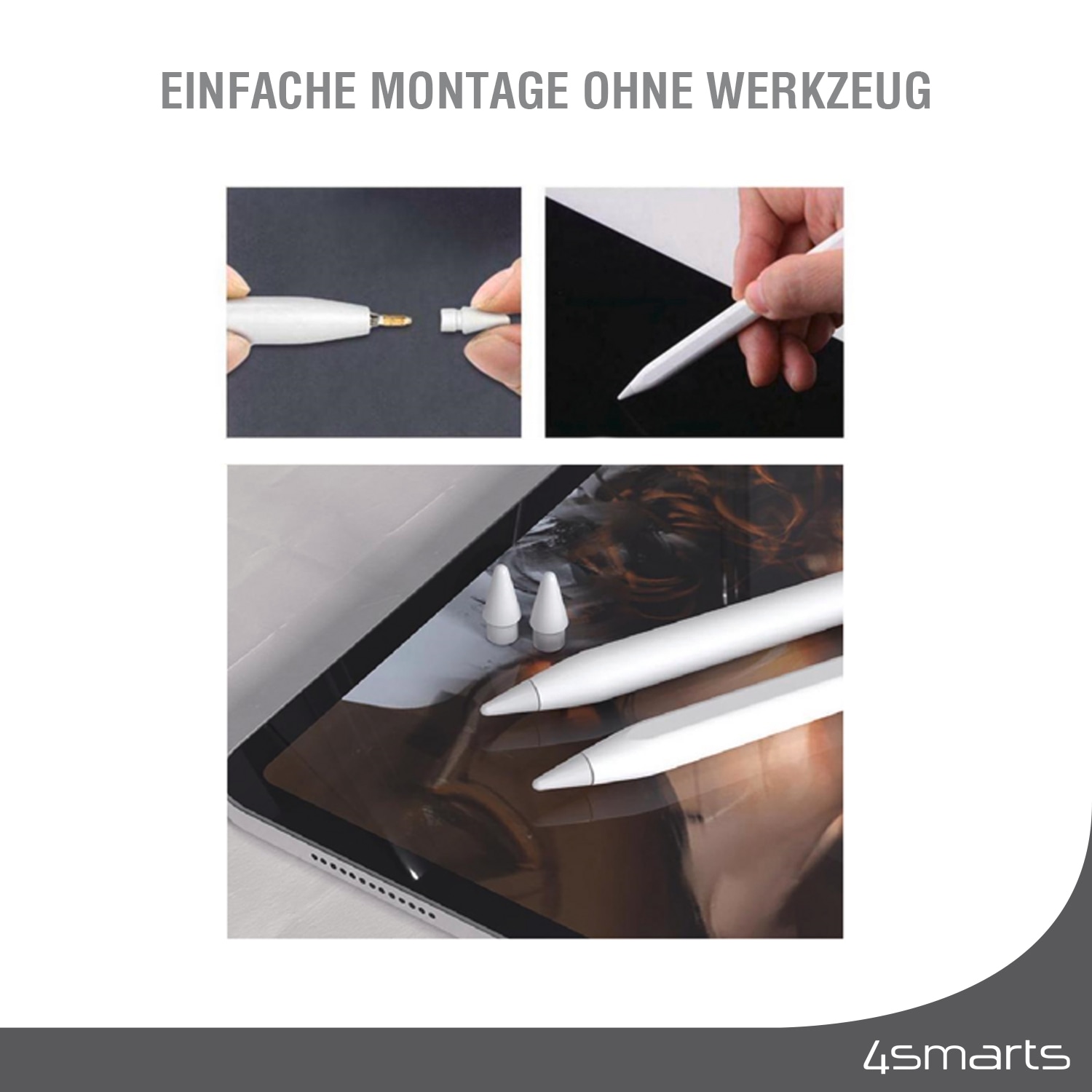 4smarts Eingabestift-Adapter »Ersatzspitzen für Apple Pencil (1. Gen. / 2. Gen.) 4 Stk.«