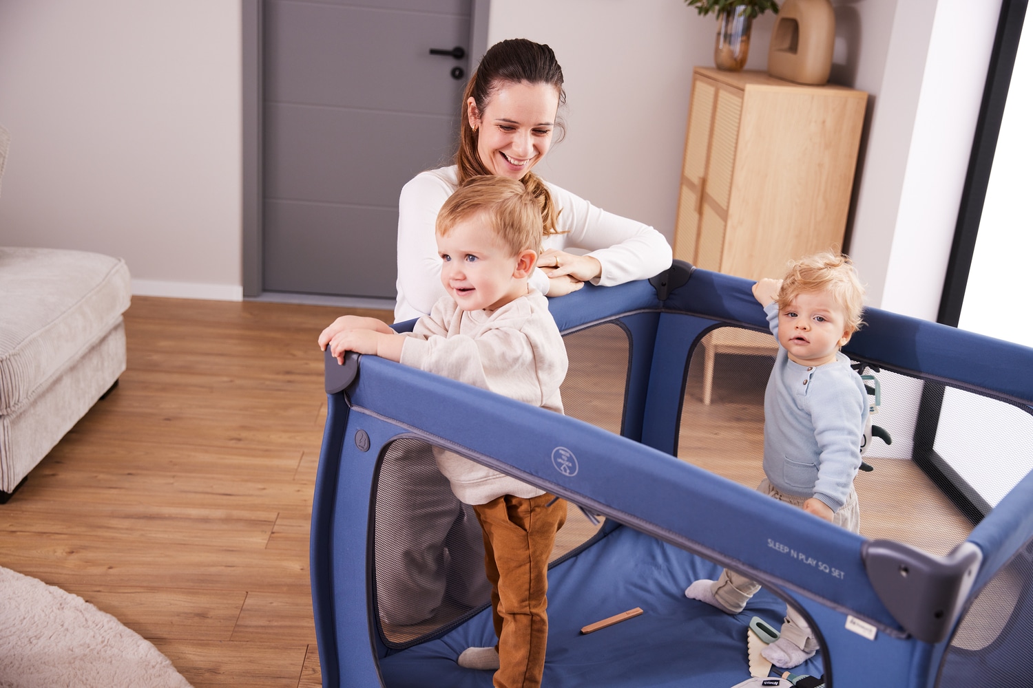 Hauck Lit de voyage pour bébé »Sleep N Play SQ, Set dark blue« inklusive Schaumstoff-Matratze