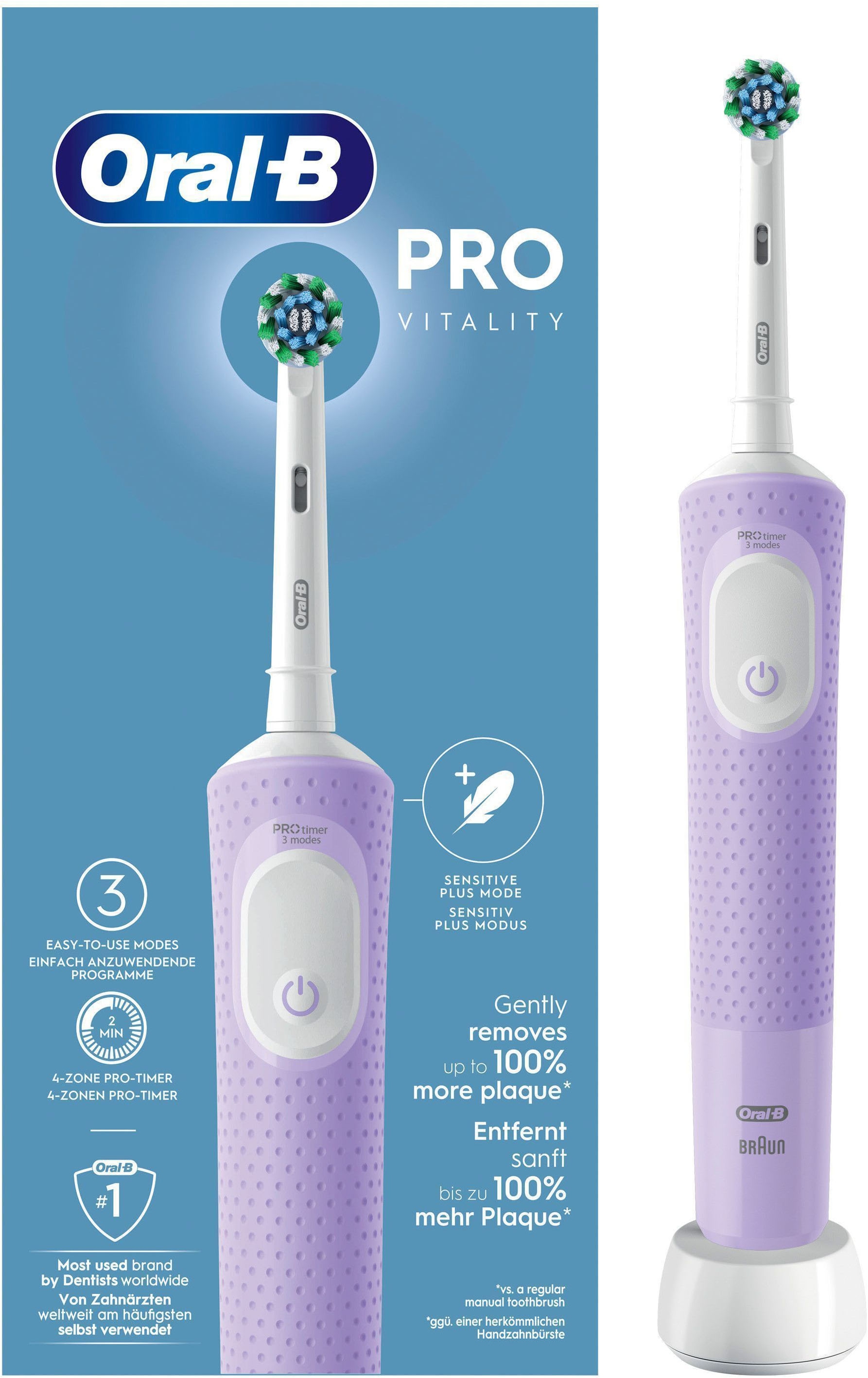 Oral-B Brosse à dents électrique »Oral-B Pro Vitality« 1 cuis Aufsteckbürsten 1 brosse à clipser