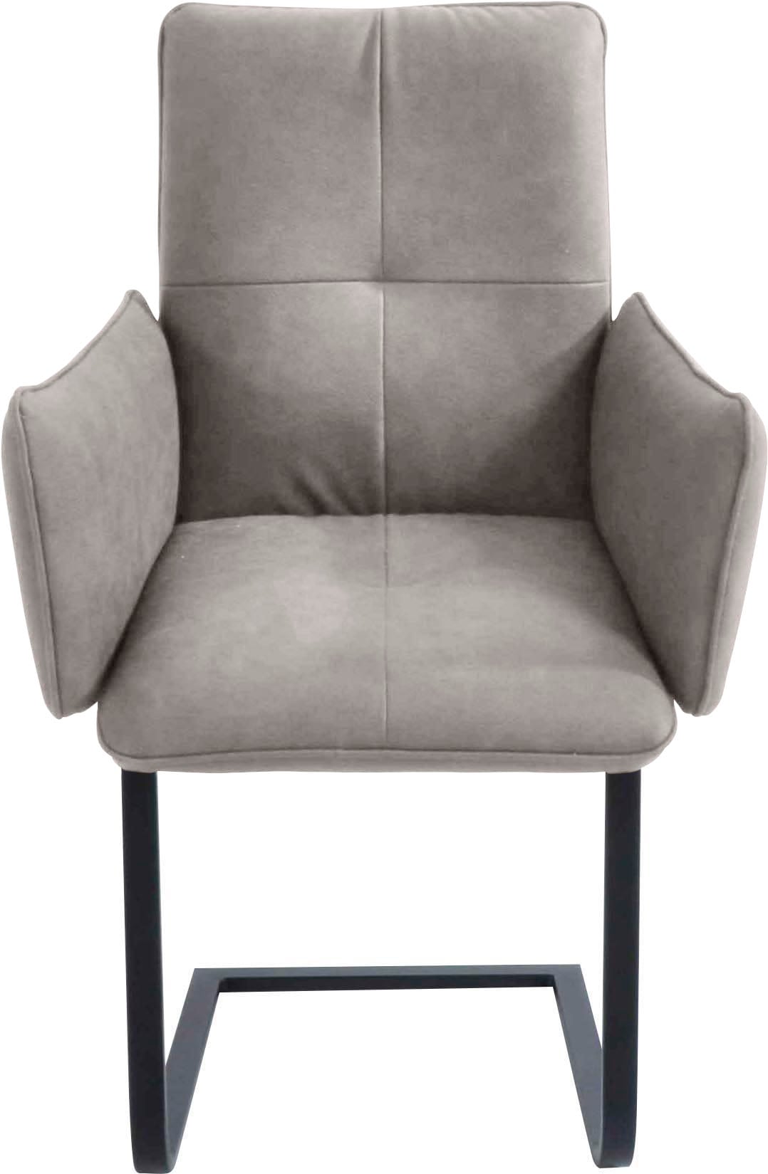 Image of K+W Komfort & Wohnen Freischwinger () Freischwinger, Gestell in Metall schwarz, Steppung im Sitz und Rücken