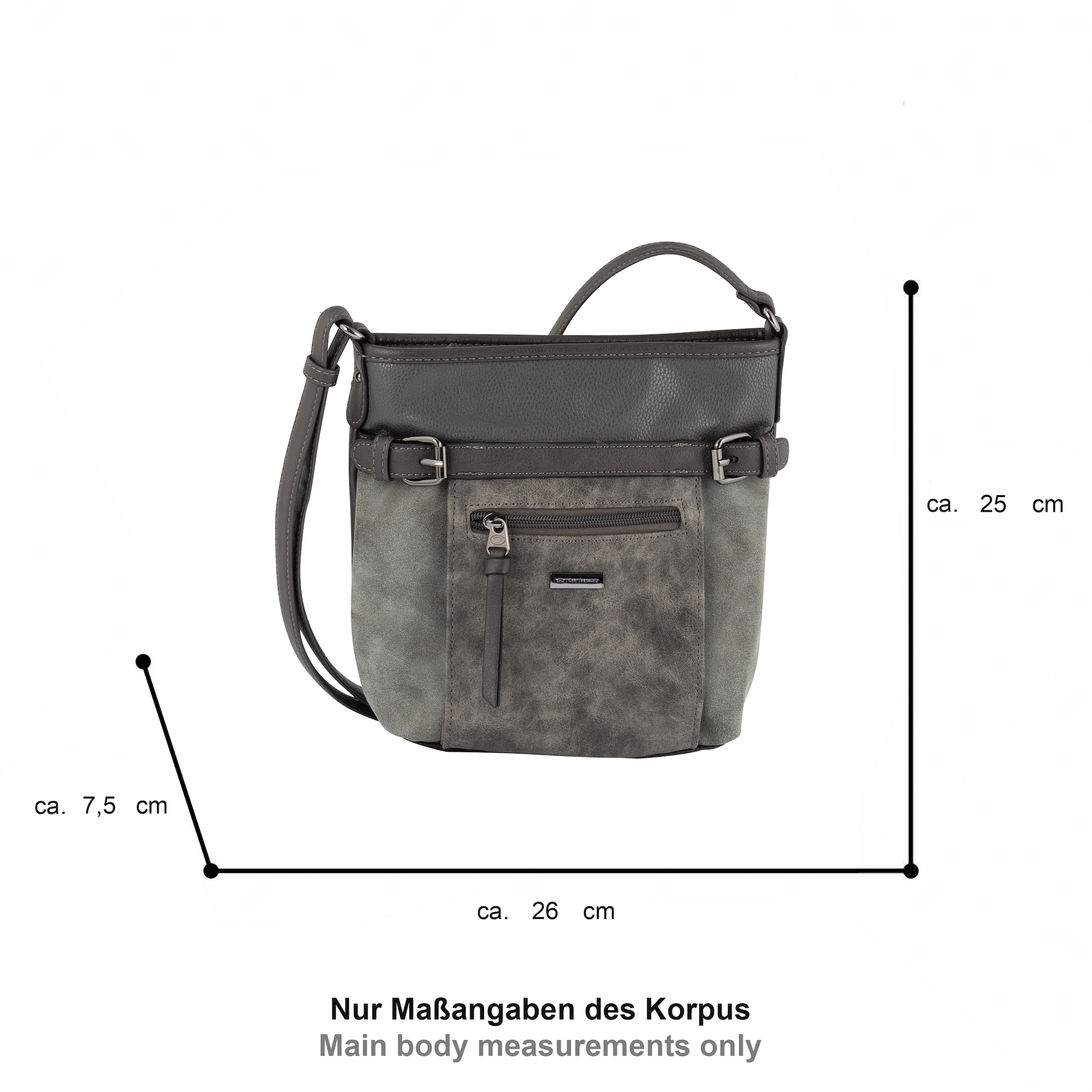 TOM TAILOR Umhängetasche »JUNA« mit Details in Metallic Optik