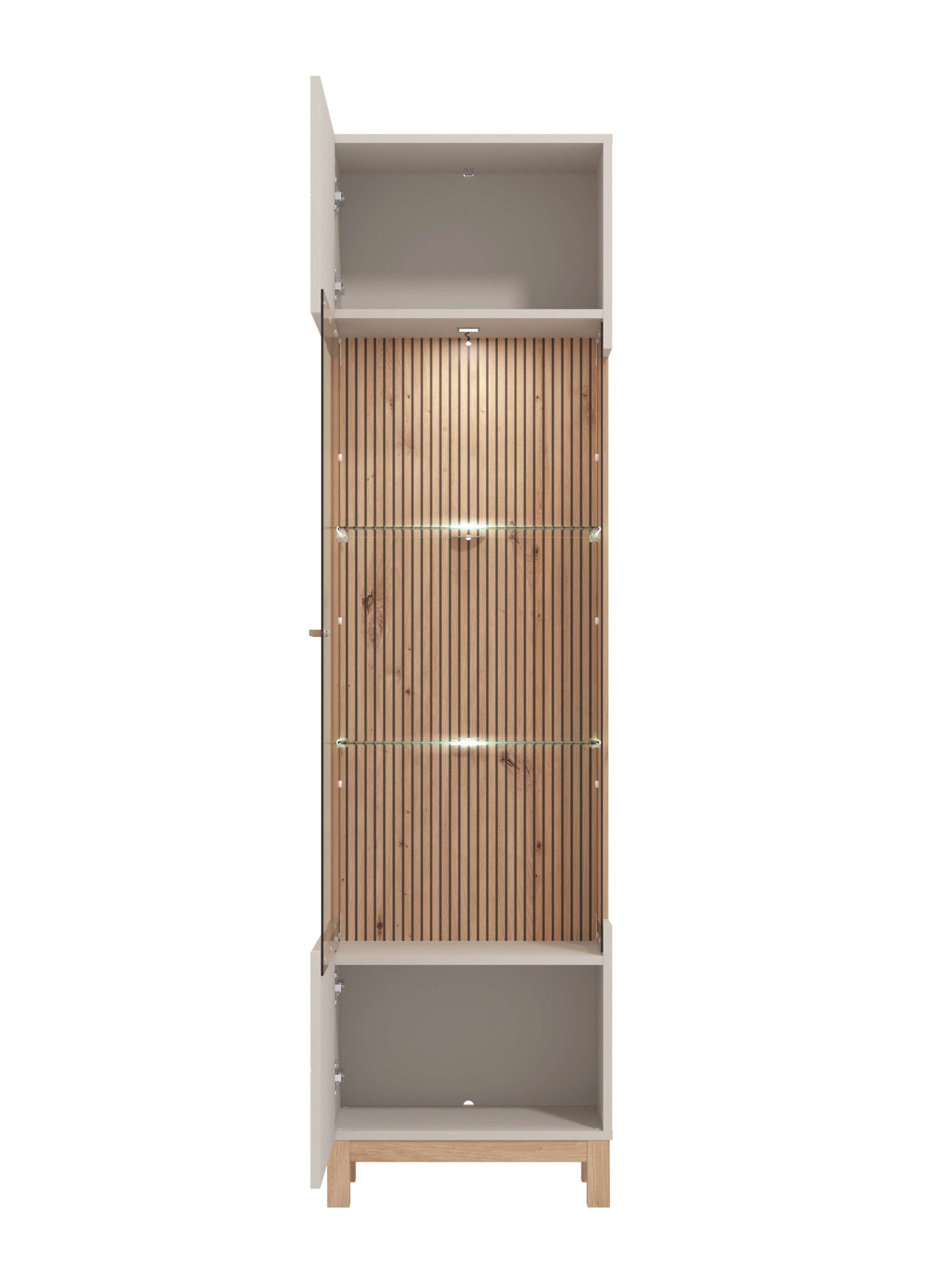 Home affaire Vitrine »Essex Vitrinenschrank, Glasschrank, Standvitrine, Highboard/Sideboard« 1 Tür, 4 Einlegeböden, 5 Fächer, Gesamtmasse (B/T/H): 51,5/35/191,5 cm