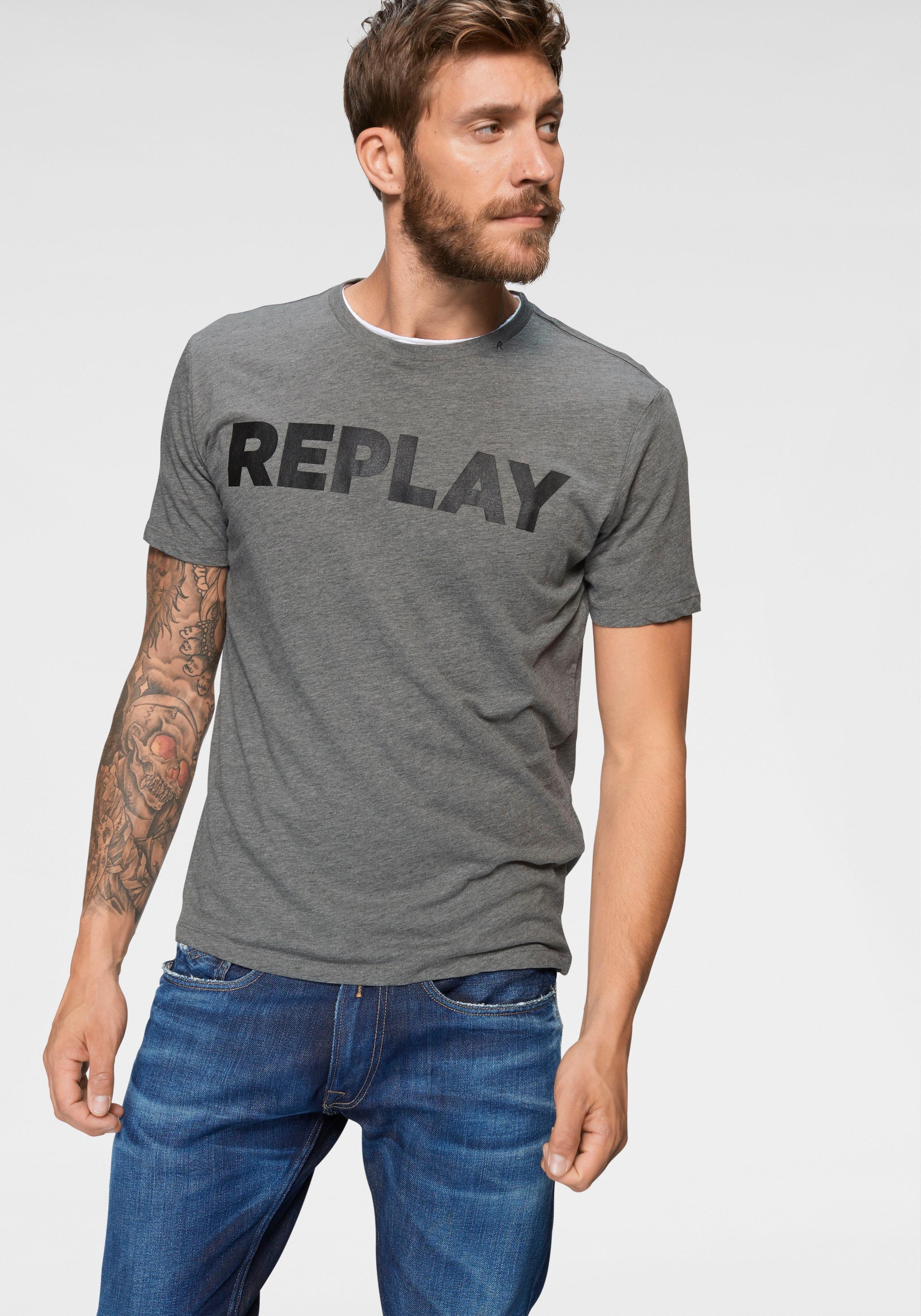 Image of Replay T-Shirt, Markenfrontprint bei Ackermann Versand Schweiz
