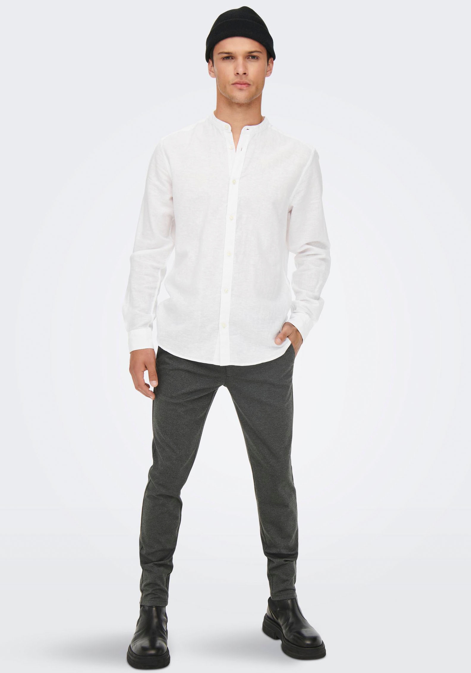ONLY & SONS Pantalon en tissu  avec léger motif structuré
