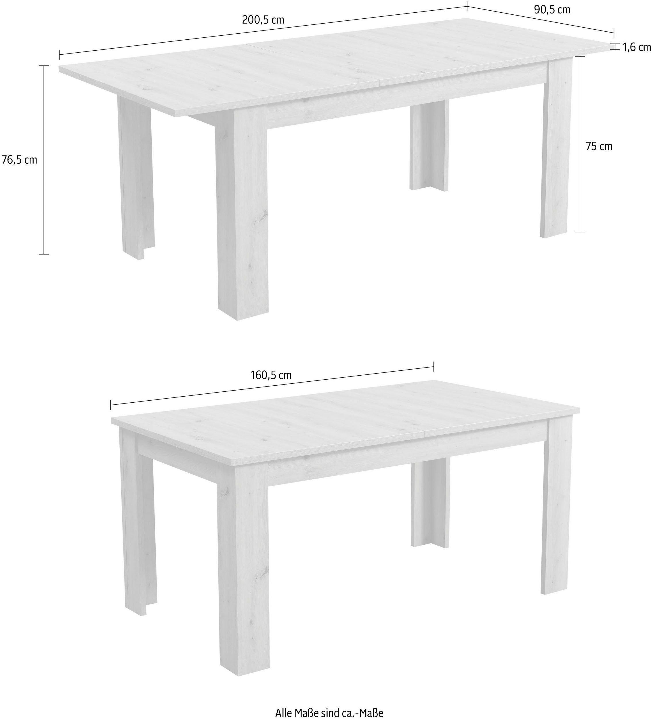 INOSIGN Esstisch »Oscar« Verlängerbar durch Einlegeplatte (40cm)