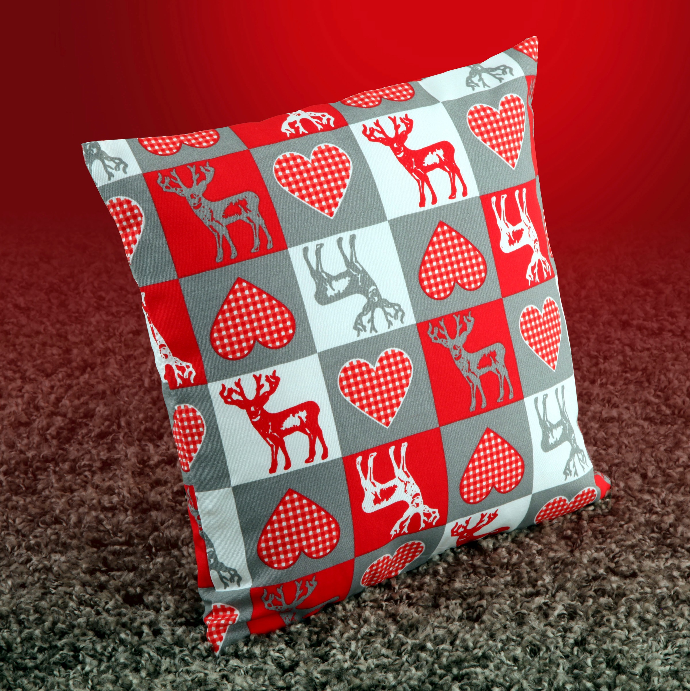 Image of WILLKOMMEN ZUHAUSE by ALBANI GROUP Dekokissen »Hirsch & Herz«, (2 St.), Kissenhülle bei Ackermann Versand Schweiz