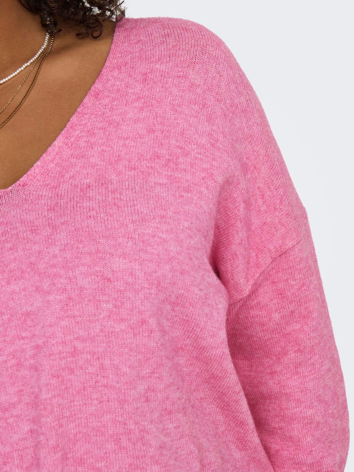 ONLY CARMAKOMA V-Ausschnitt-Pullover »CARMARGARETA LS PULLOVER KNT NOOS«