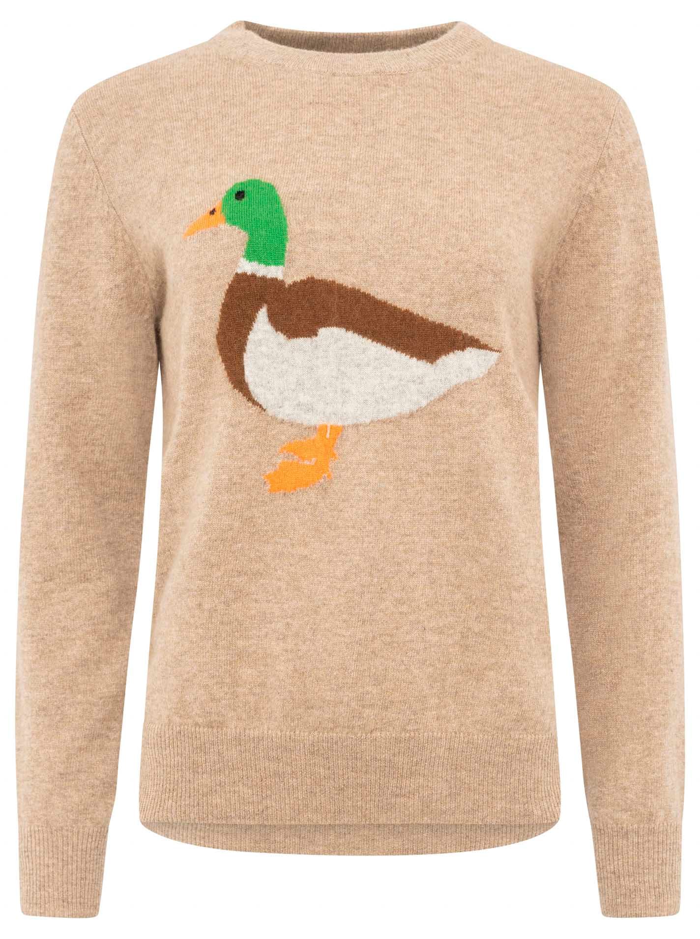 Zwillingsherz Pull en tricot »Duck« Rundhals,aus reinem Kaschmir mit grosser Ente