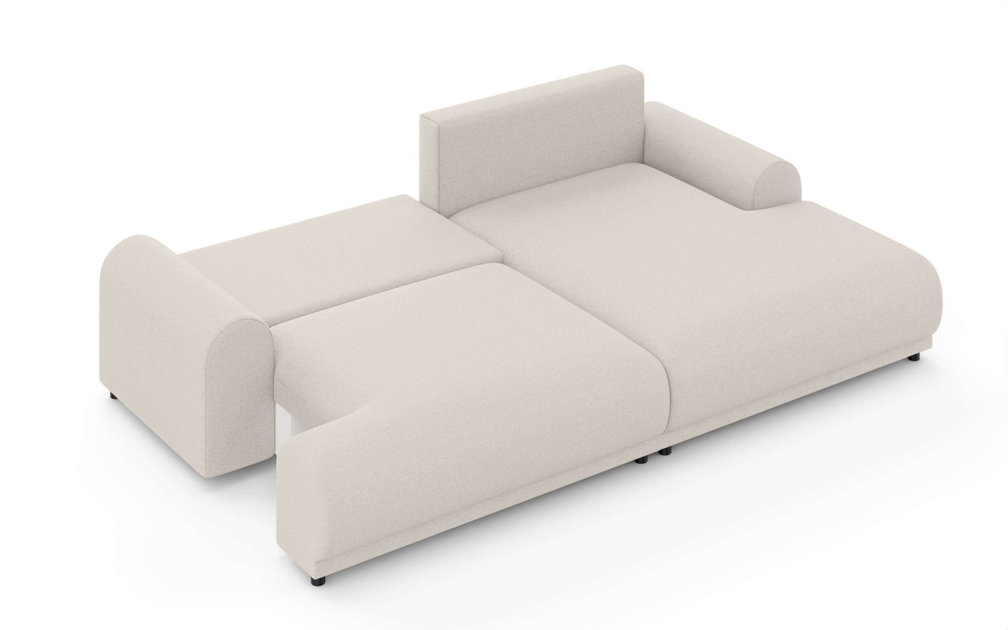 INOSIGN Ecksofa »Marsby, mit Bettfunktion und Bettkasten, Masse: B/H/T 242/65/145 cm«, L-Form mit Wellenunterfederung, Recamiere links oder rechts bestellbar