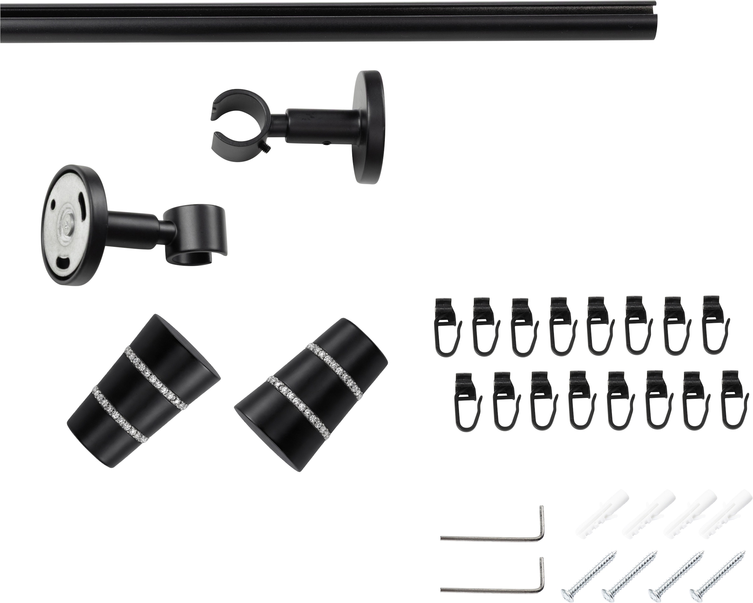 SN DECO GROUP Gardinenstange »Gardinenstange Innenlauf Rennes Ø 19 mm, 1-läufig, Fixmass, verschraubt« Ø 19 mm Fixmass;kürzbar
