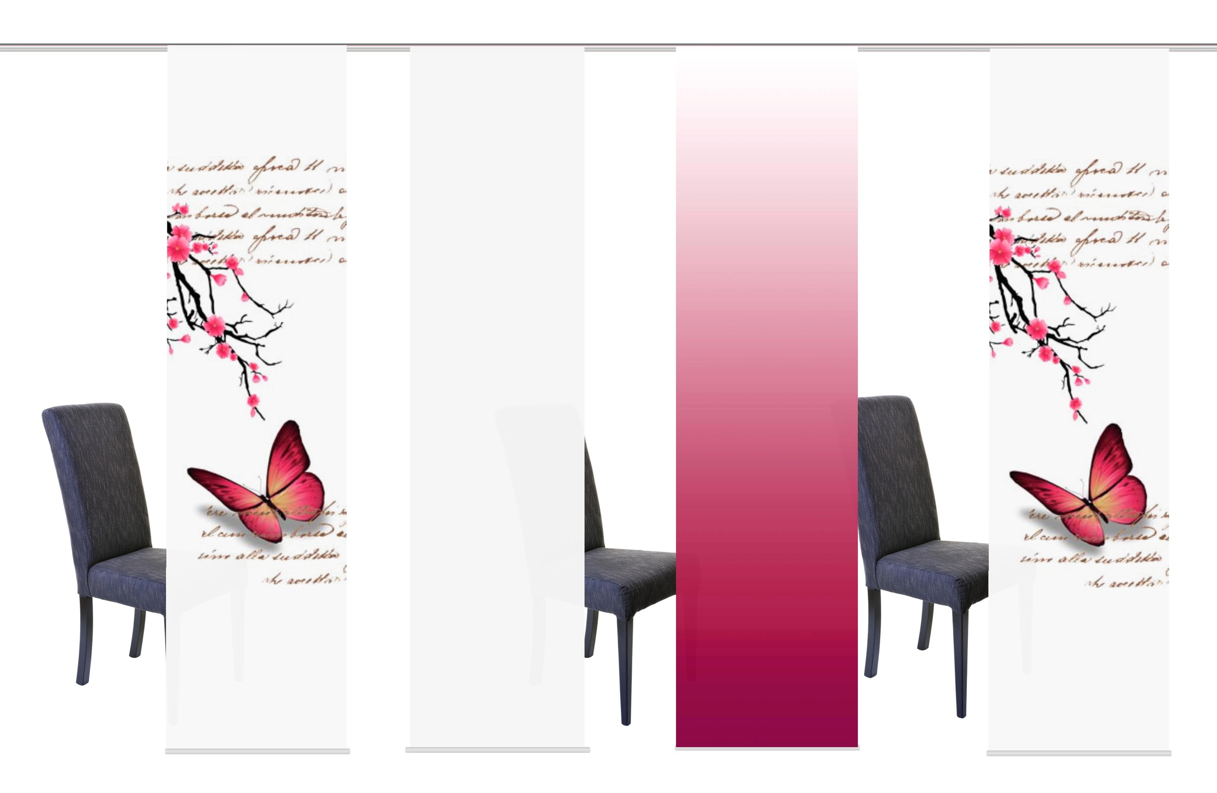 Image of HOME WOHNIDEEN Schiebegardine »BUTTERFLIES«, (4 St.), HxB: 245x60, inkl. Befestigungszubehör bei Ackermann Versand Schweiz