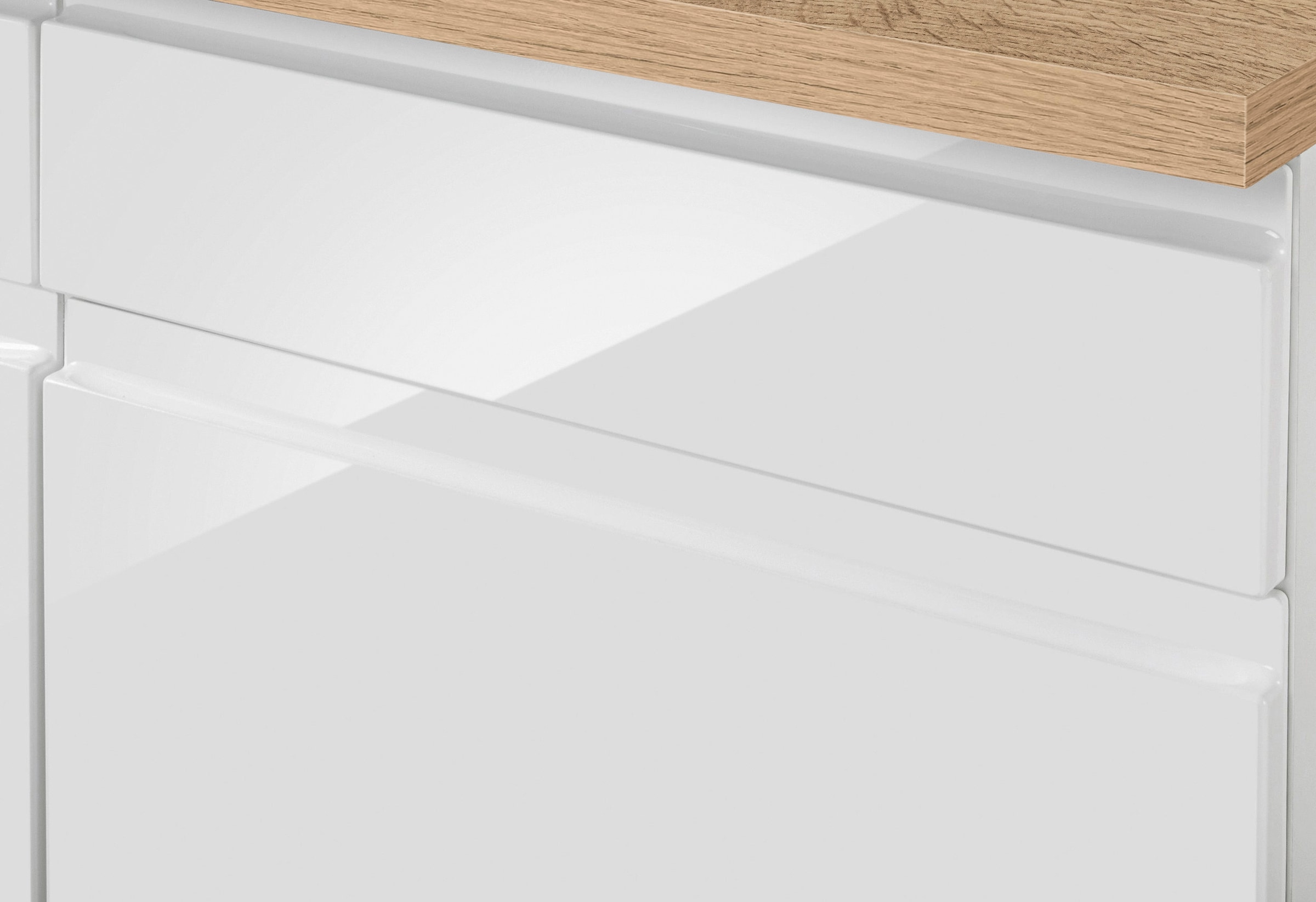 KOCHSTATION Küchenzeile »KS-Virginia,neu in verbesserter Ausführung« Arbeitsplatte 38 mm stark, Stauraum, Softclose,  Breite 330 cm, Soft-Close, ohne E-Geräte