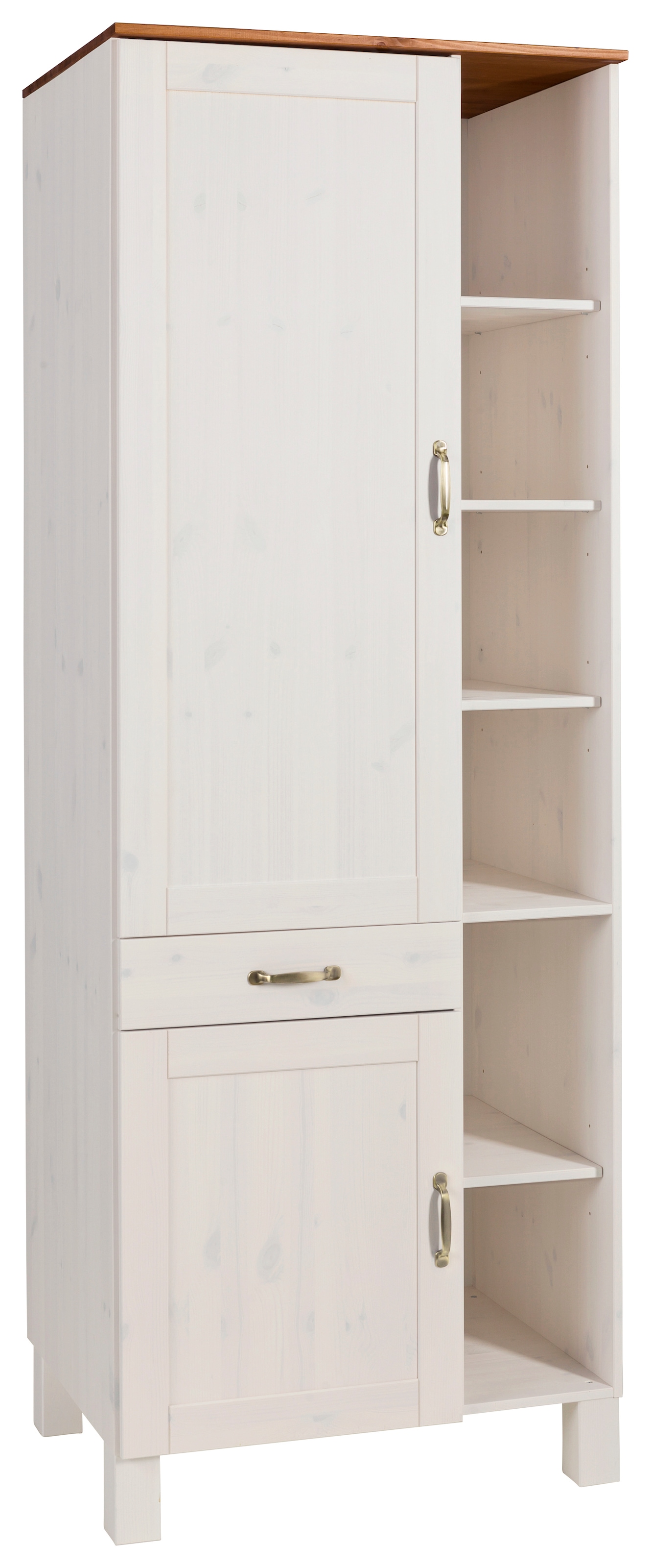 Image of Home affaire Hochschrank "Alby" Breite 75 cm, 2 Türen, 1 Schubkasten, 6 offene Fächer