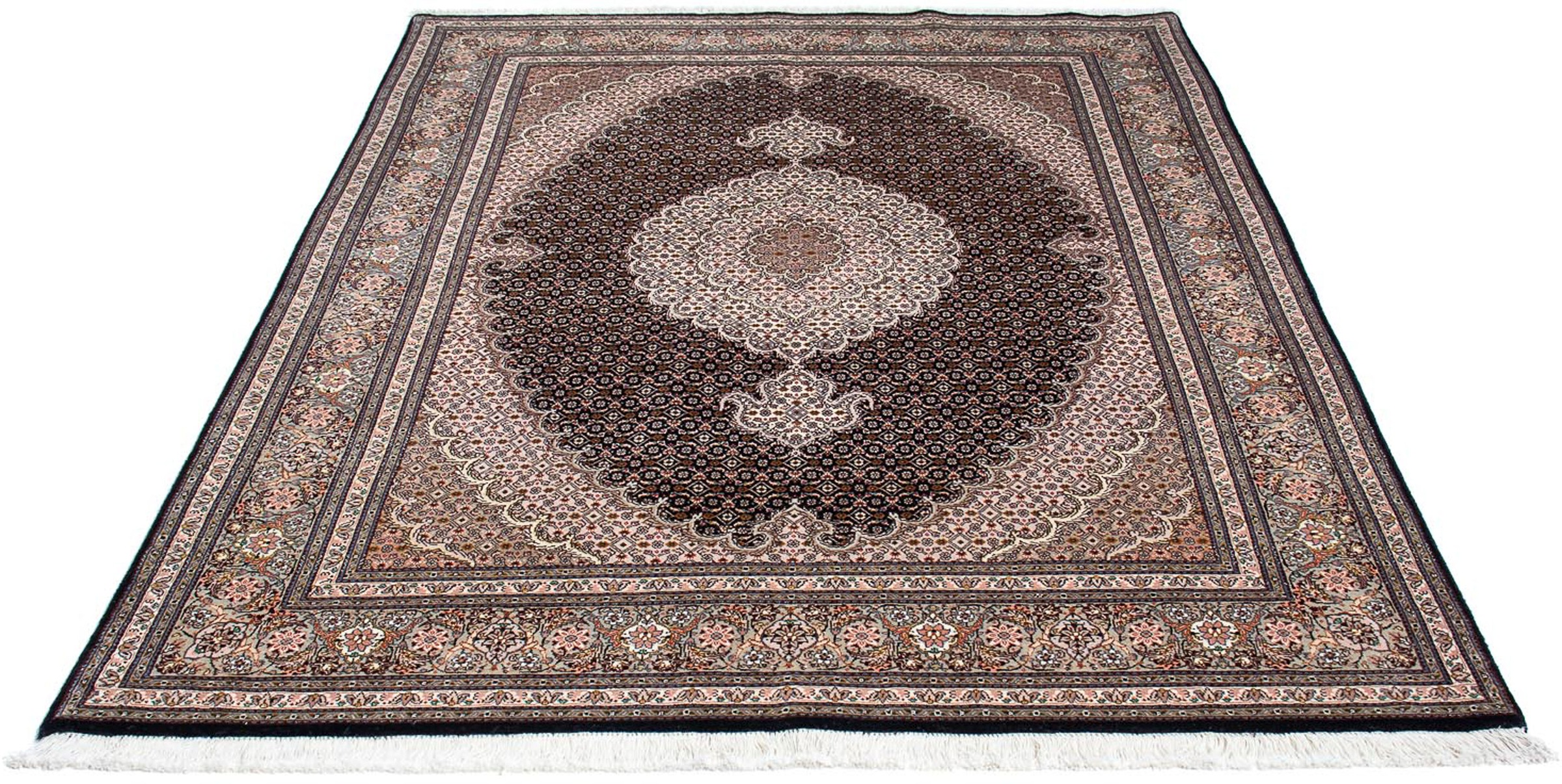 Image of morgenland Orientteppich »Perser - Täbriz - Royal - 208 x 150 cm - hellbraun«, rechteckig, 7 mm Höhe, Wohnzimmer, Handgeknüpft, Einzelstück mit Zertifikat bei Ackermann Versand Schweiz
