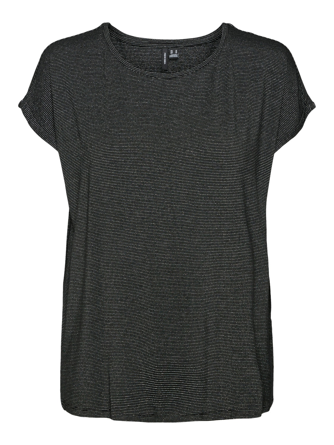 Vero Moda Rundhalsshirt »VMLAVA PLAIN SS TOP LUREX STRIPE« Viskosemischung, loose fit