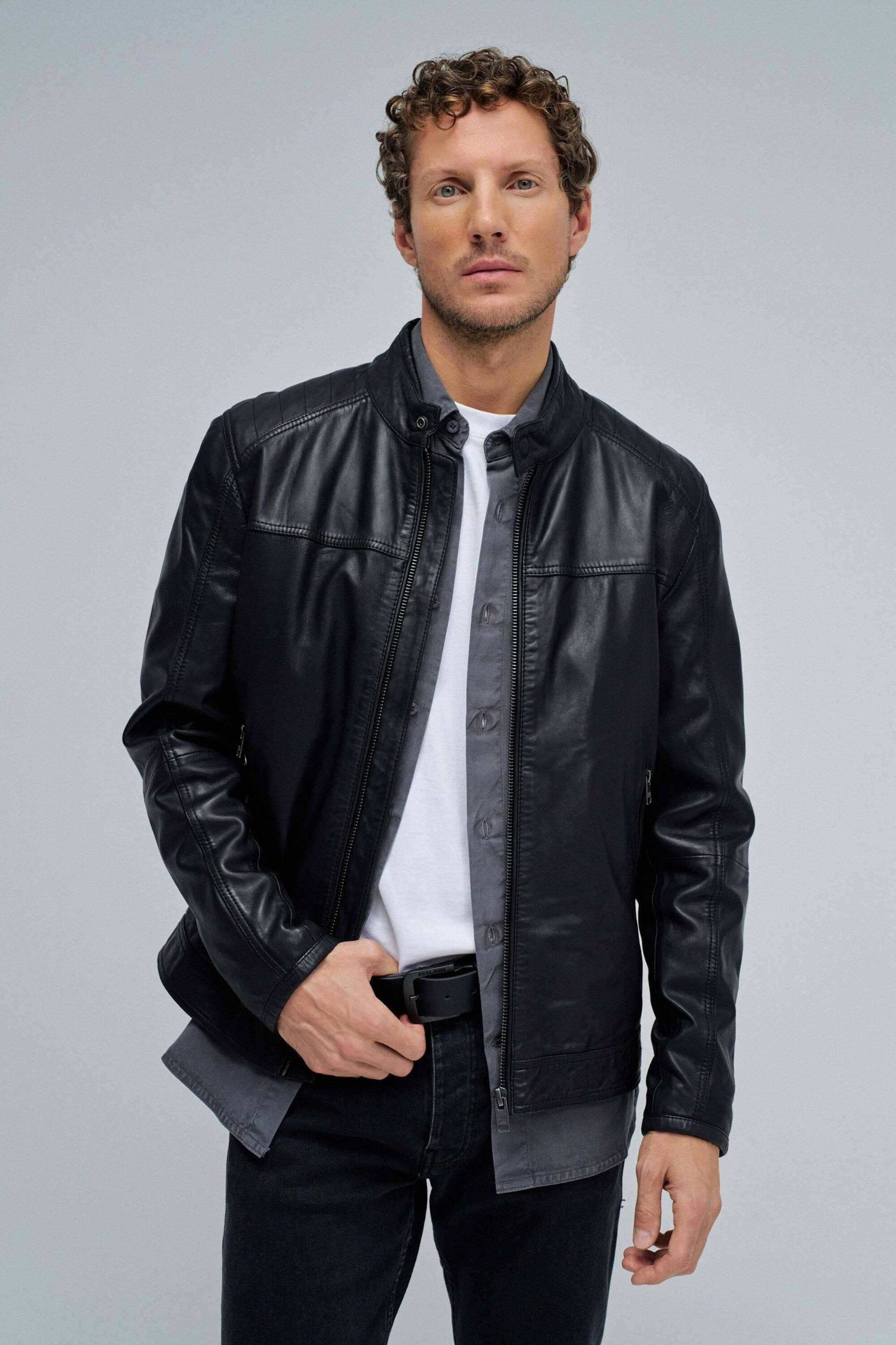 Salsa Veste en cuir »Salsa Jeans Lederjacke Biker«