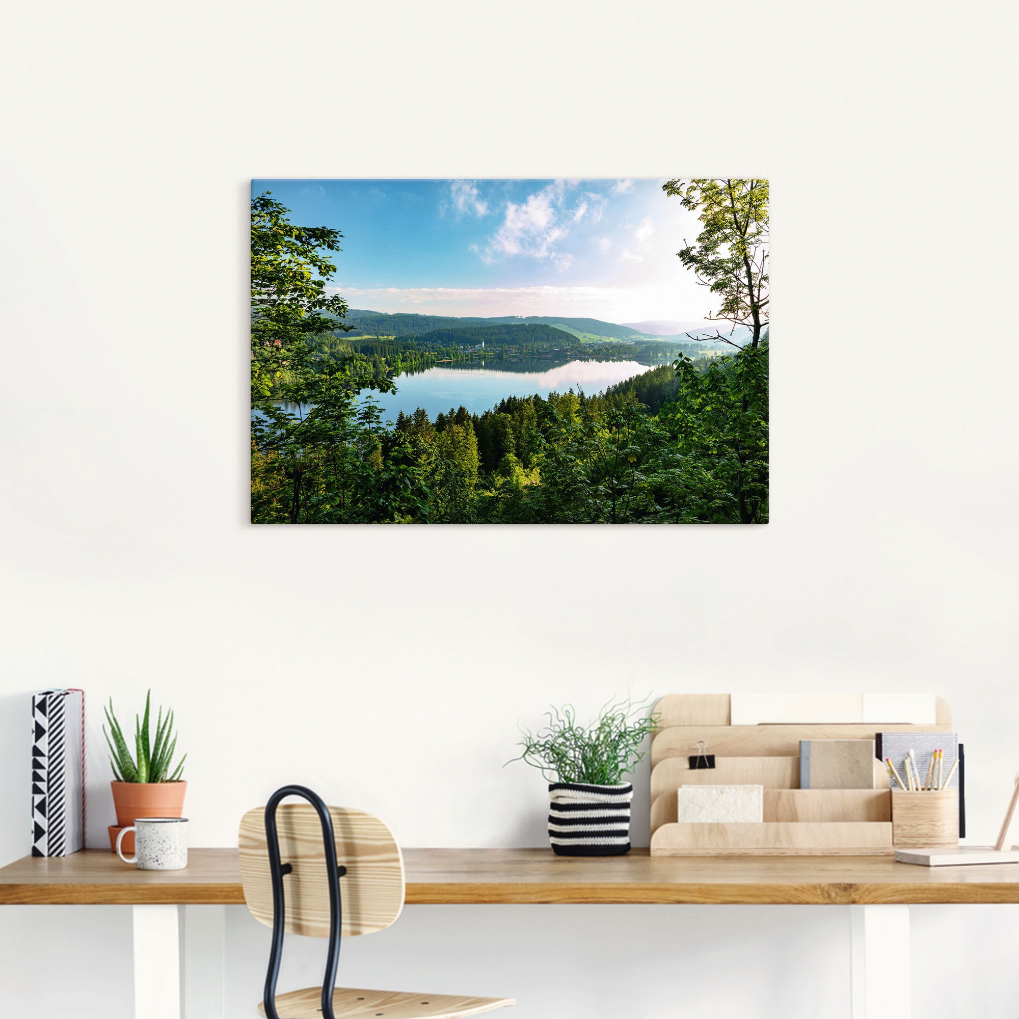 Artland Tableau sur toile »Blick auf den Titisee im Schwarzwald« 1 cuis tlg. auf Holzrahmen gespannt