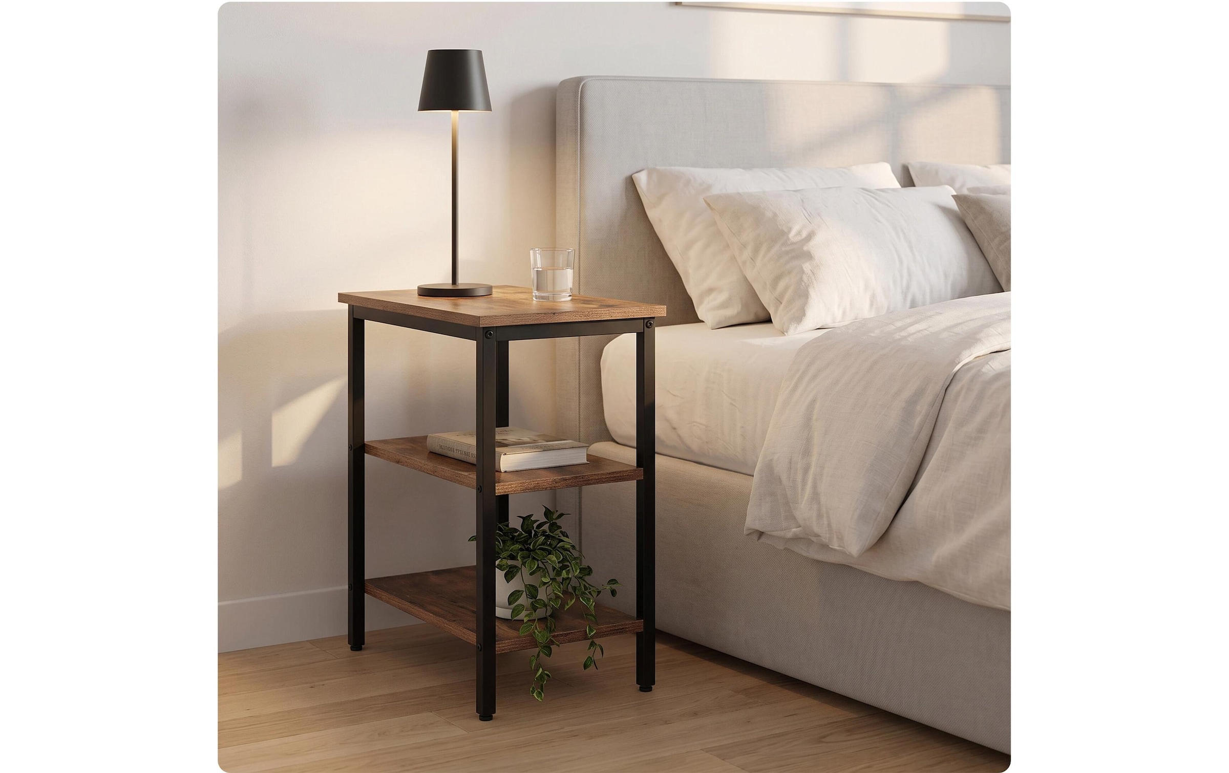 relaxdays Beistelltisch »Beistelltisch 60 x 61 cm, Schwarz/Braun«