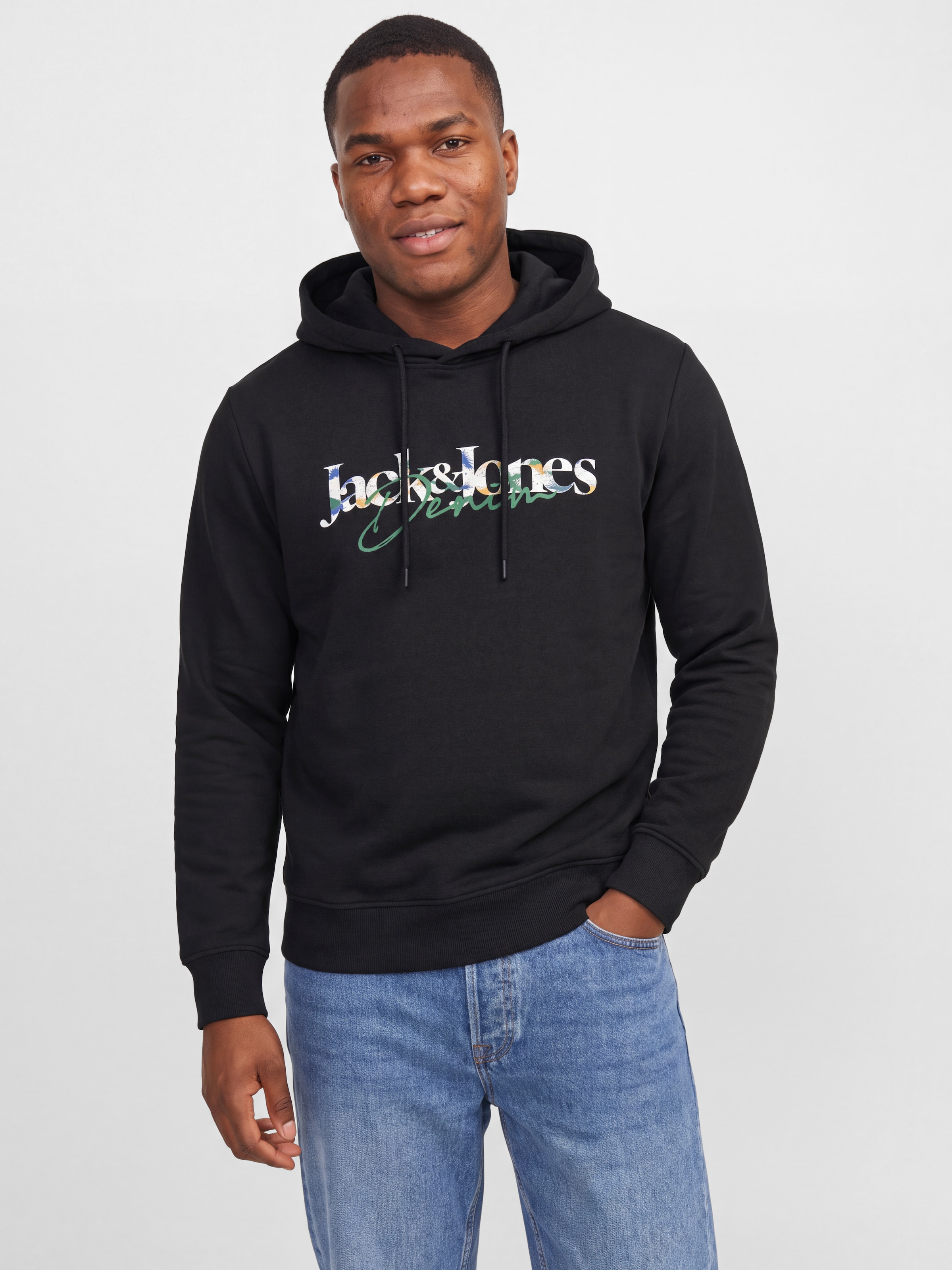 Image of Jack & Jones PlusSize Kapuzensweatshirt "JJTOM SWEAT HOOD SN PLS", Baumwollmischung, normal geschnitten