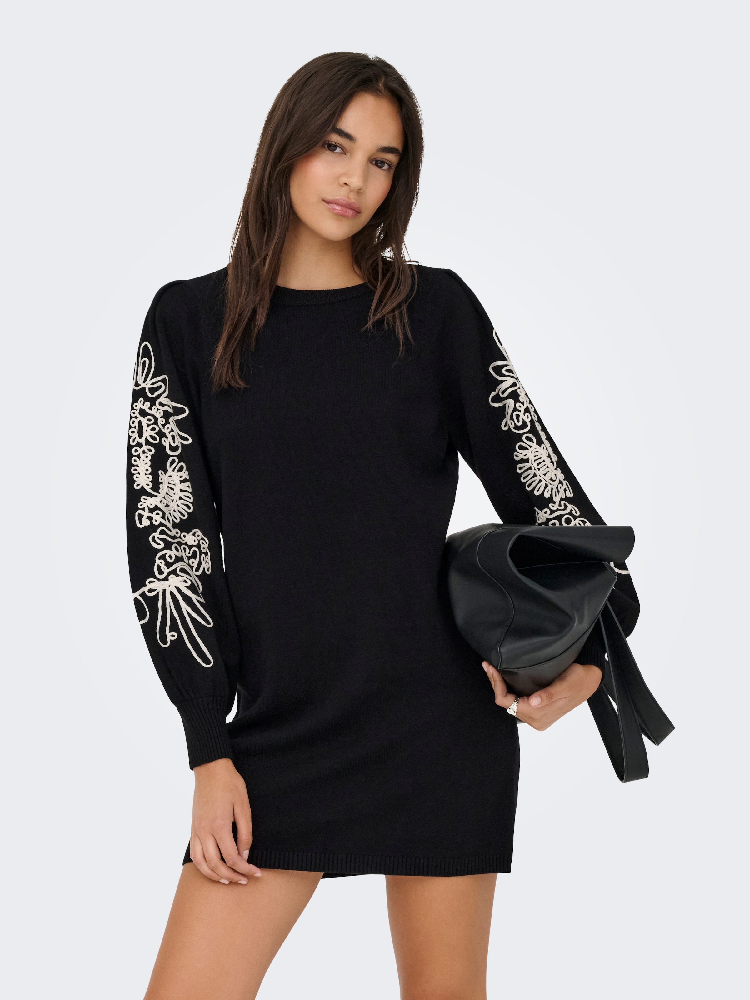 Image of ONLY Strickkleid "ONLMAGNOLIA LS DETAIL DRESS KNT" Materialmix, regular fit