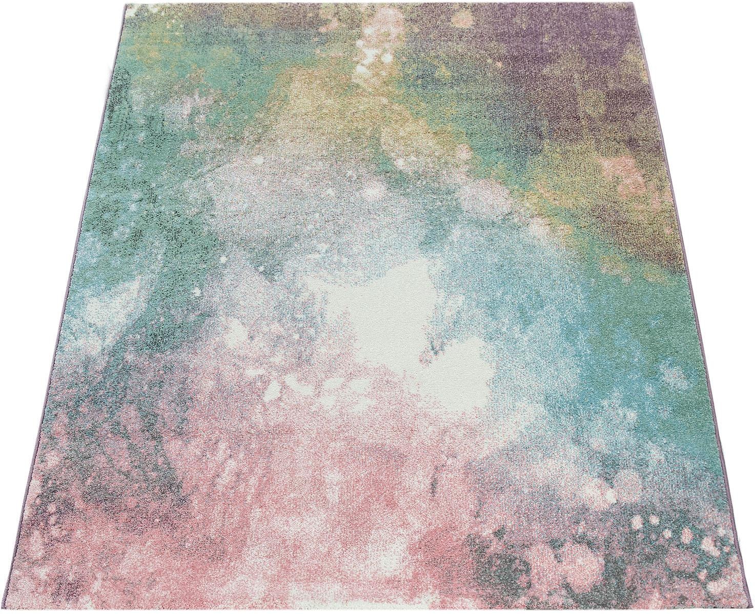 Image of Paco Home Teppich »Mero 100«, rechteckig, 17 mm Höhe, Kurzflor, modernes Design, Pastell-Farben, Used-Optik, ideal im Wohnzimmer & Schlafzimmer bei Ackermann Versand Schweiz