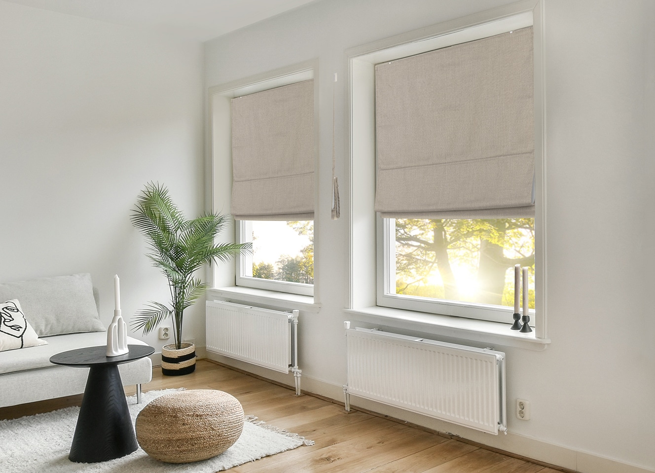 my home Store à enrouleur »RIOLA« verdunkelnd ohne Bohren freihängend Faltrollo in trendiger Leinenoptik NEUHEIT!